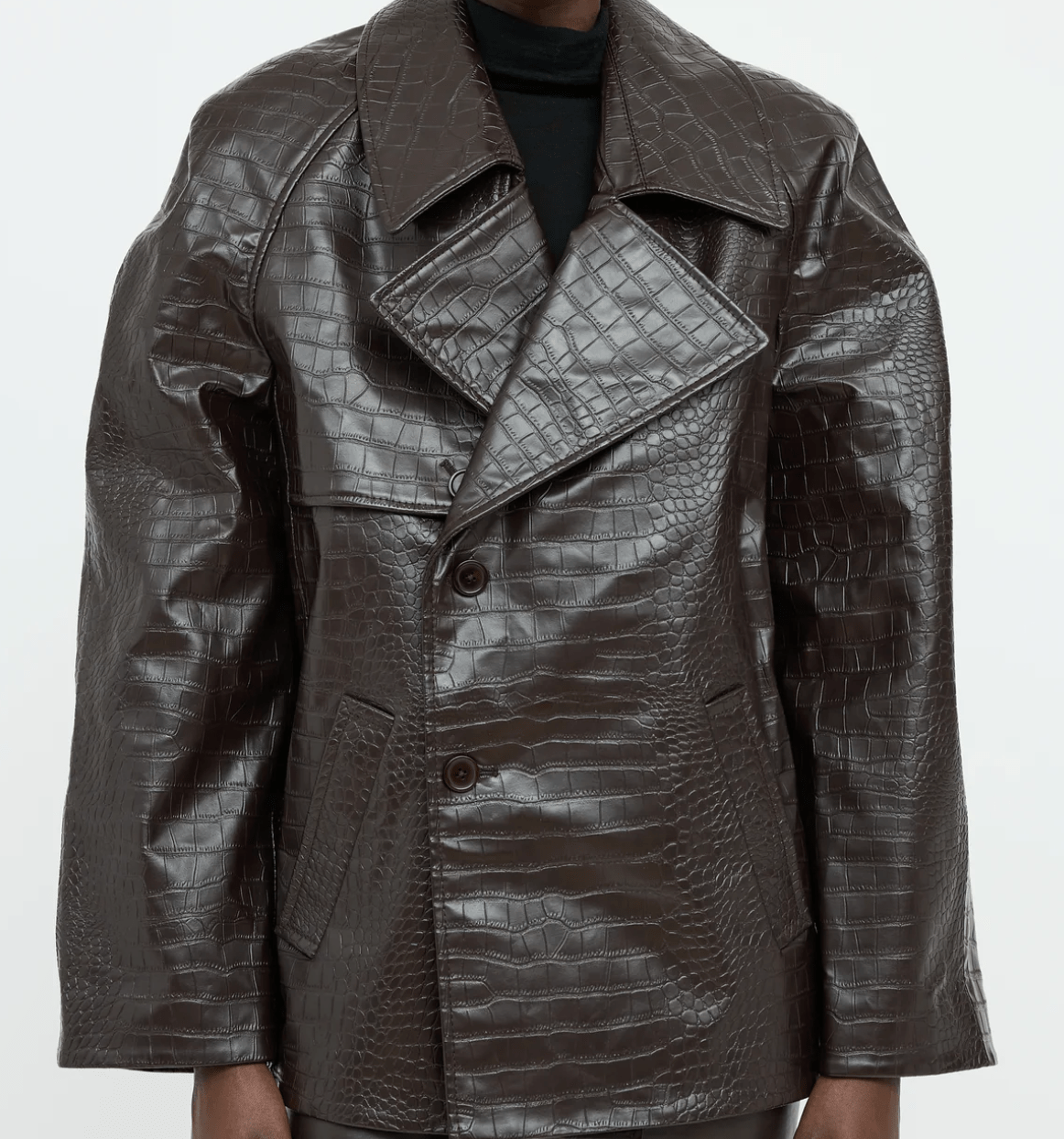 Luxury Promise The Frankie Shop Oversized Faux Leather Embossed Jacket X-Small