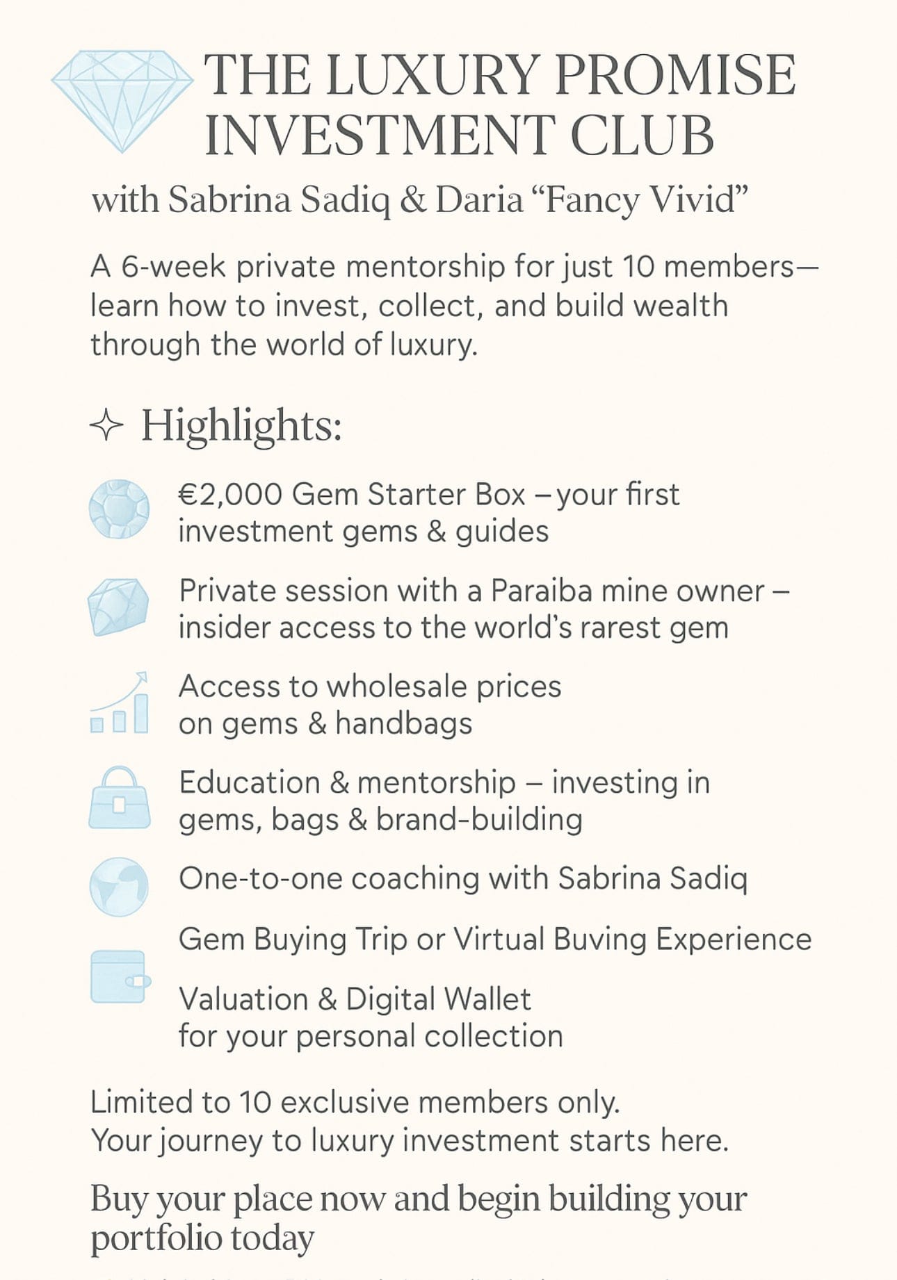 Luxury Promise The investment club