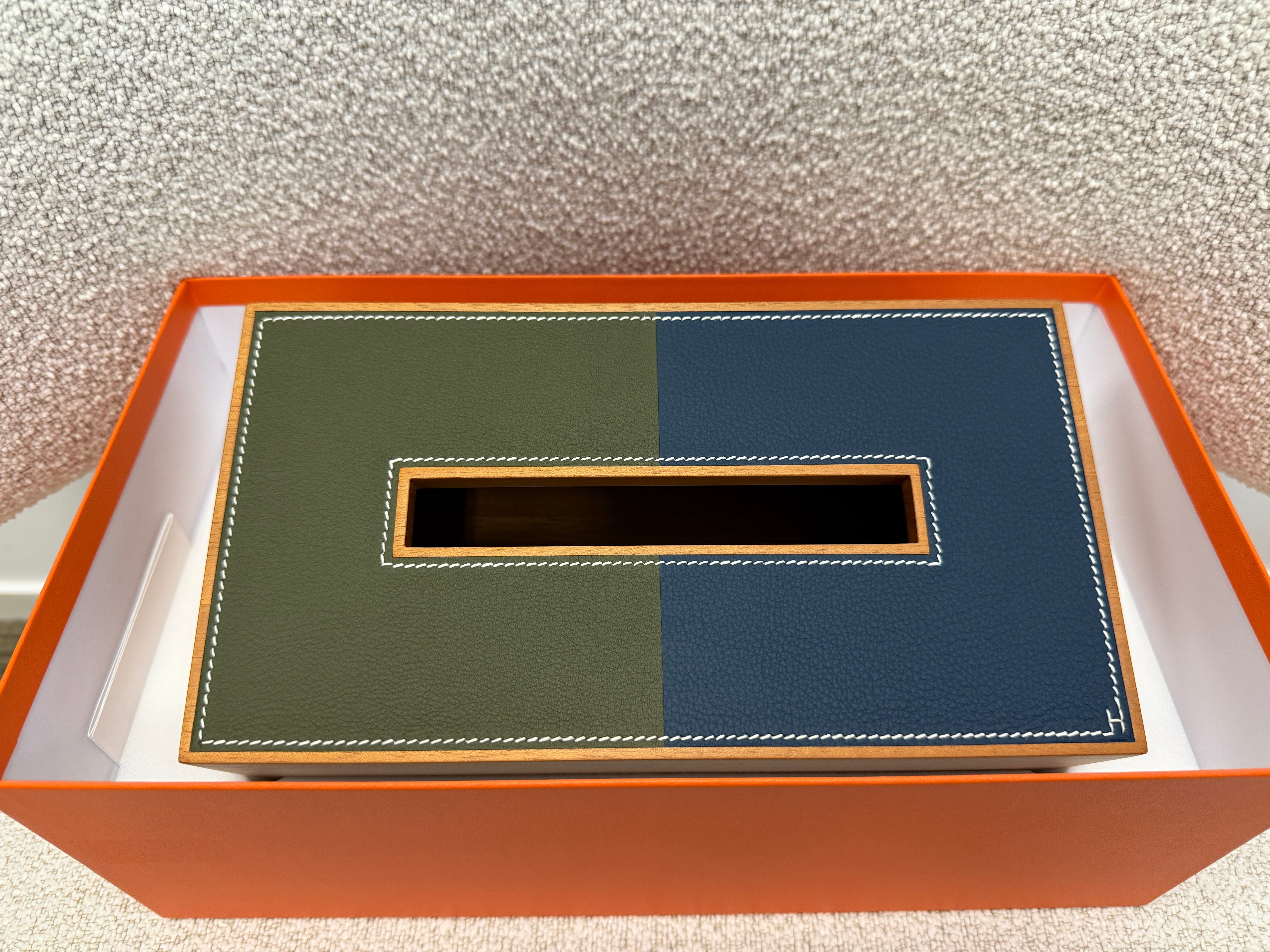 LUXURY PROMISE HERMÈS PLEIADE TISSUE BOX in Blue/Green