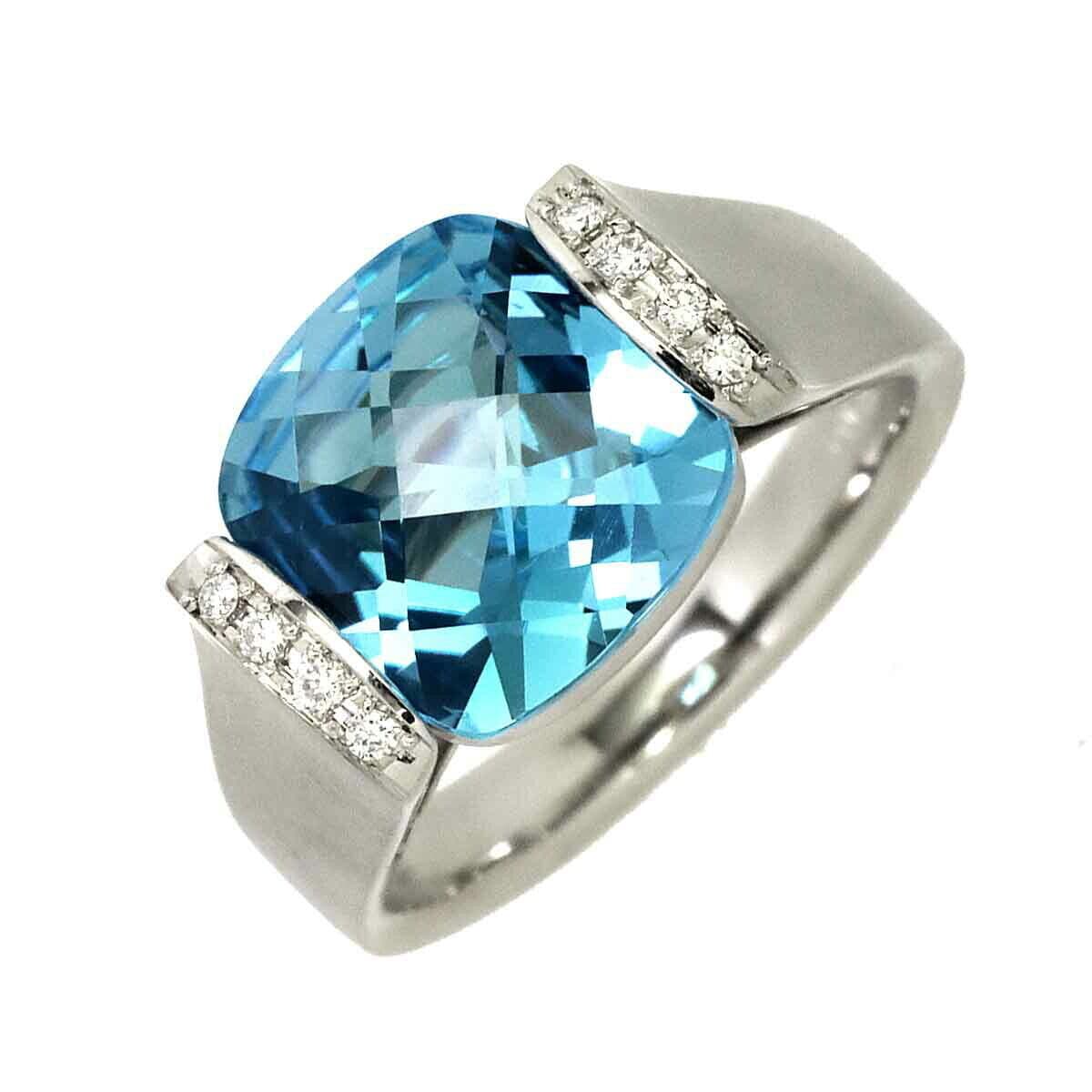 Luxury Promise Topaz 4.57ct Diamond 0.05ct Ring Pt Platinum size5.5-5.75(US) 90198822