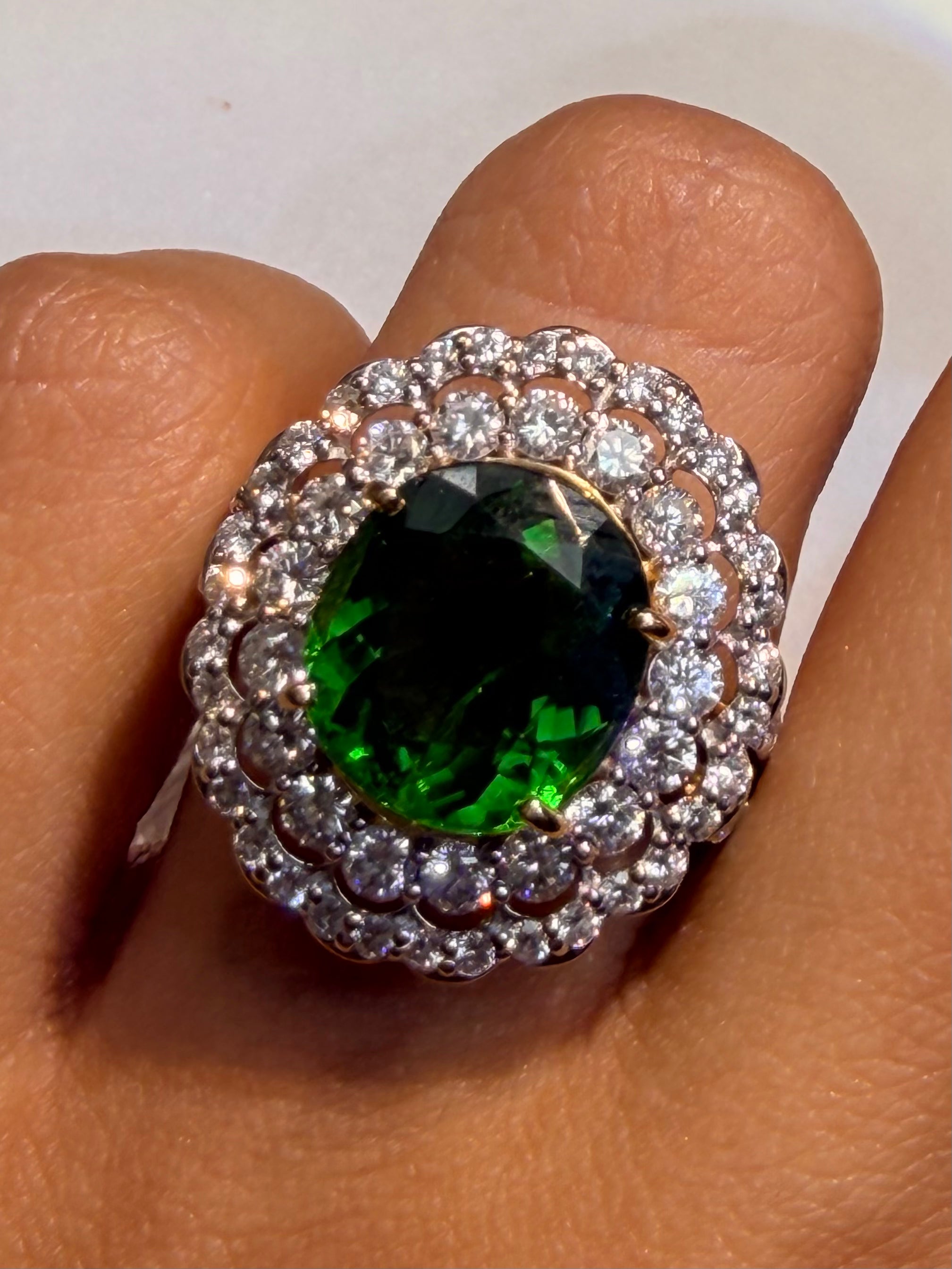 Luxury Promise Tourmaline Ring in 18K / T3.82ct / D1.74ct (7us) 4682 JJC0538