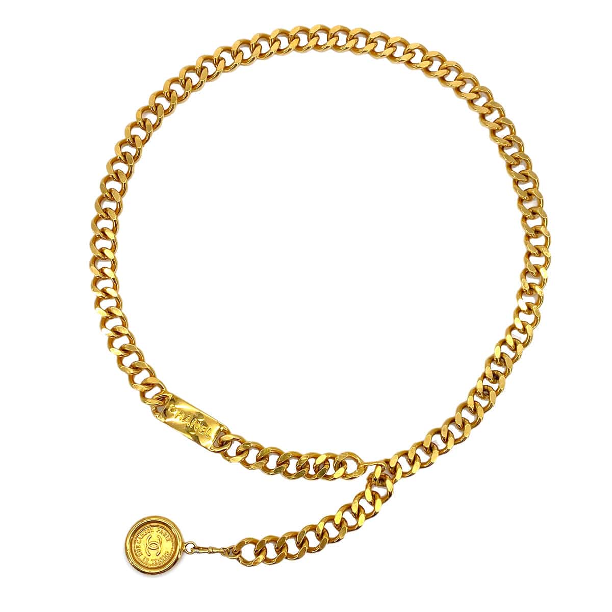 LUXURY PROMISE VINTAGE CHANEL CHAIN BELT COCOMARK GOLD ACCESSORY 90322039