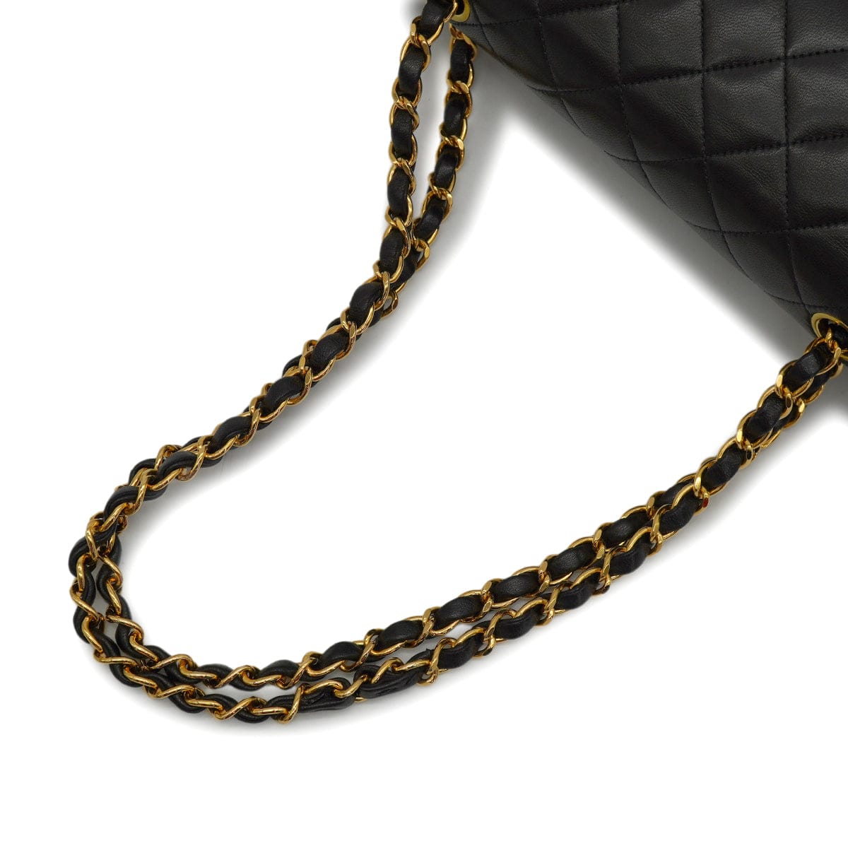 LUXURY PROMISE VINTAGE CHANEL CLASSIC FLAP SMALL CHAIN SHOULDER BAG BLACK LAMB SKIN GOLD HARDWARE 90341901