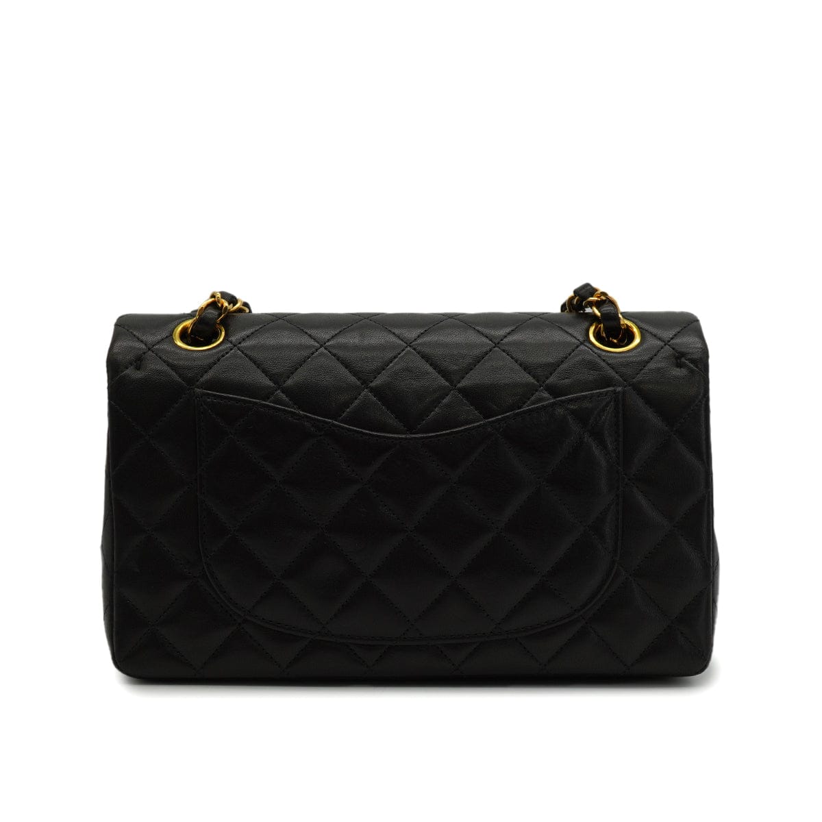 LUXURY PROMISE VINTAGE CHANEL CLASSIC FLAP SMALL CHAIN SHOULDER BAG BLACK LAMB SKIN GOLD HARDWARE 90341901