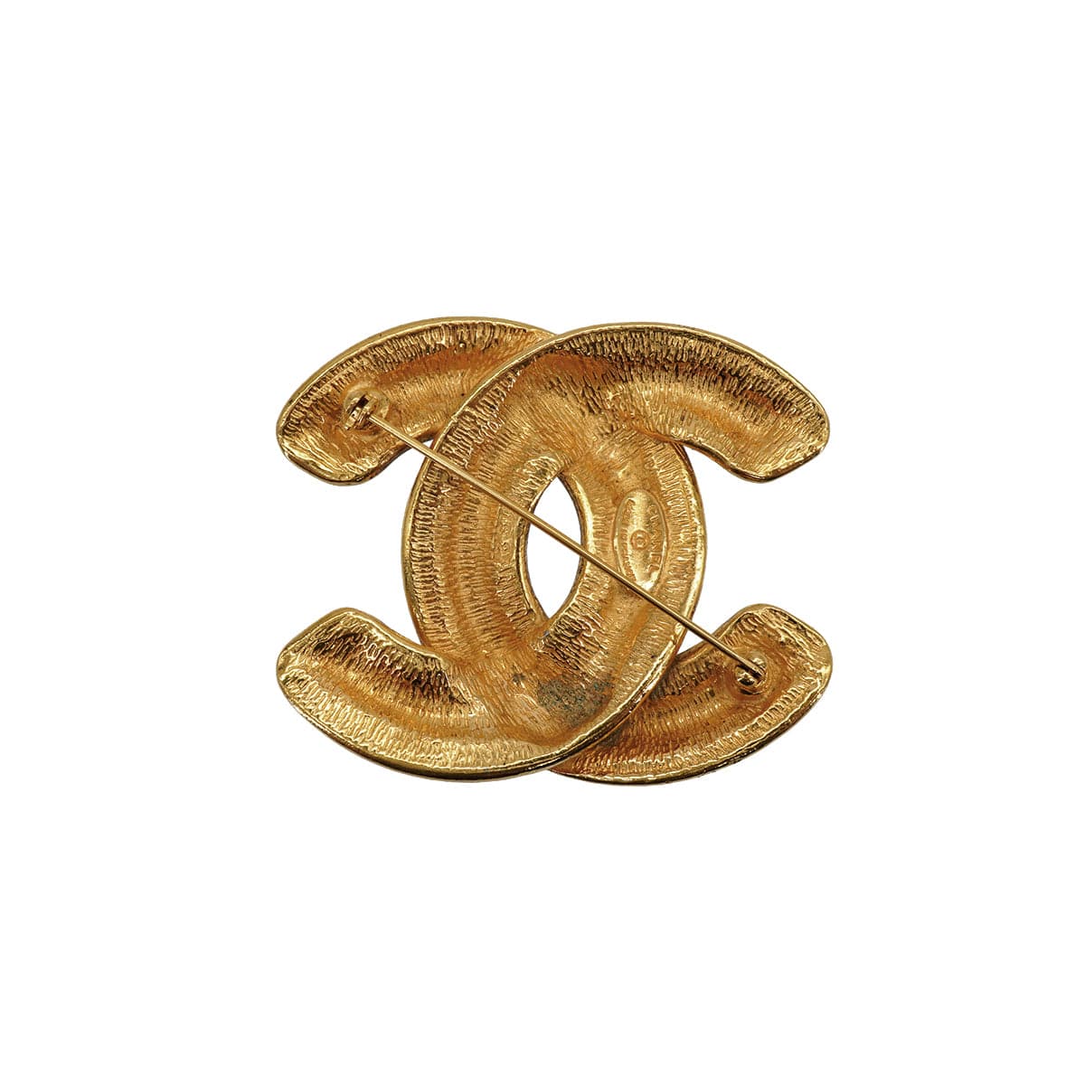 Luxury Promise VINTAGE CHANEL COCOMARK BROOCH MATELASSE GOLD ACCESSORY 90335906
