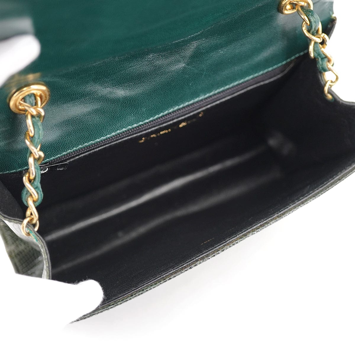 Luxury Promise VINTAGE CHANEL COCOMARK CHAIN SHOULDER BAG GREEN LIZARD GOLD HARDWARE 90334868