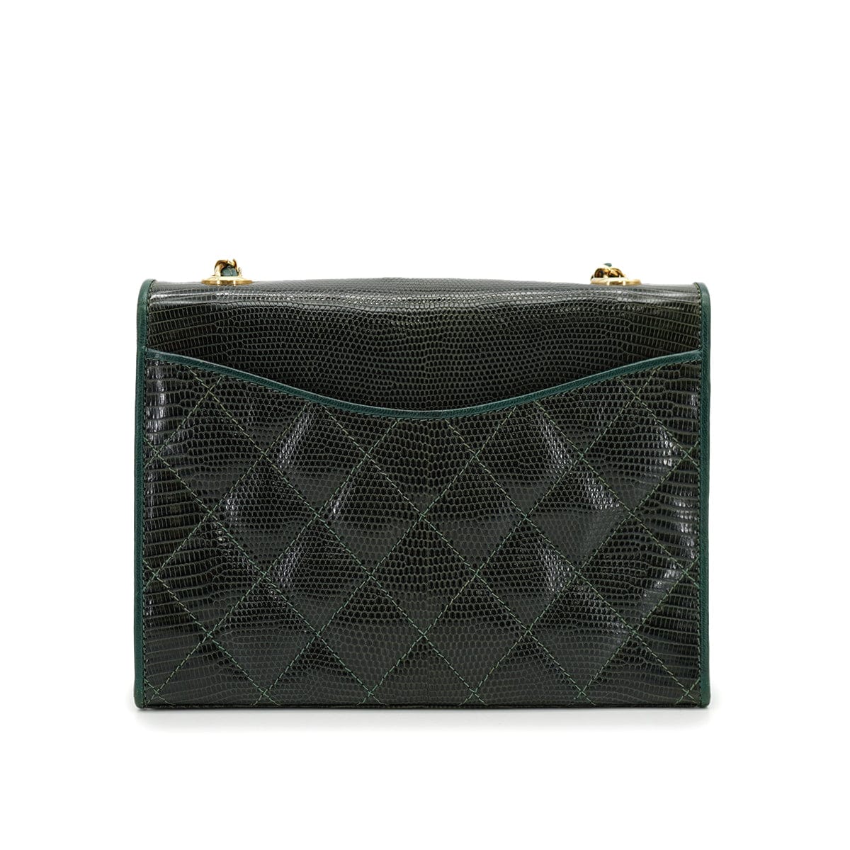 Luxury Promise VINTAGE CHANEL COCOMARK CHAIN SHOULDER BAG GREEN LIZARD GOLD HARDWARE 90334868