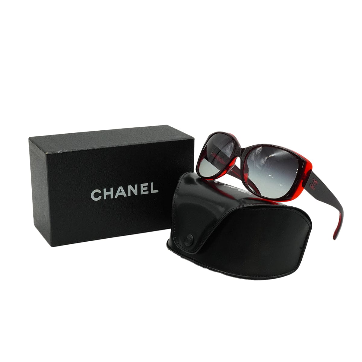 Luxury Promise VINTAGE CHANEL COCOMARK SUNGLASSES RED BLACK EYEWEAR 90339126
