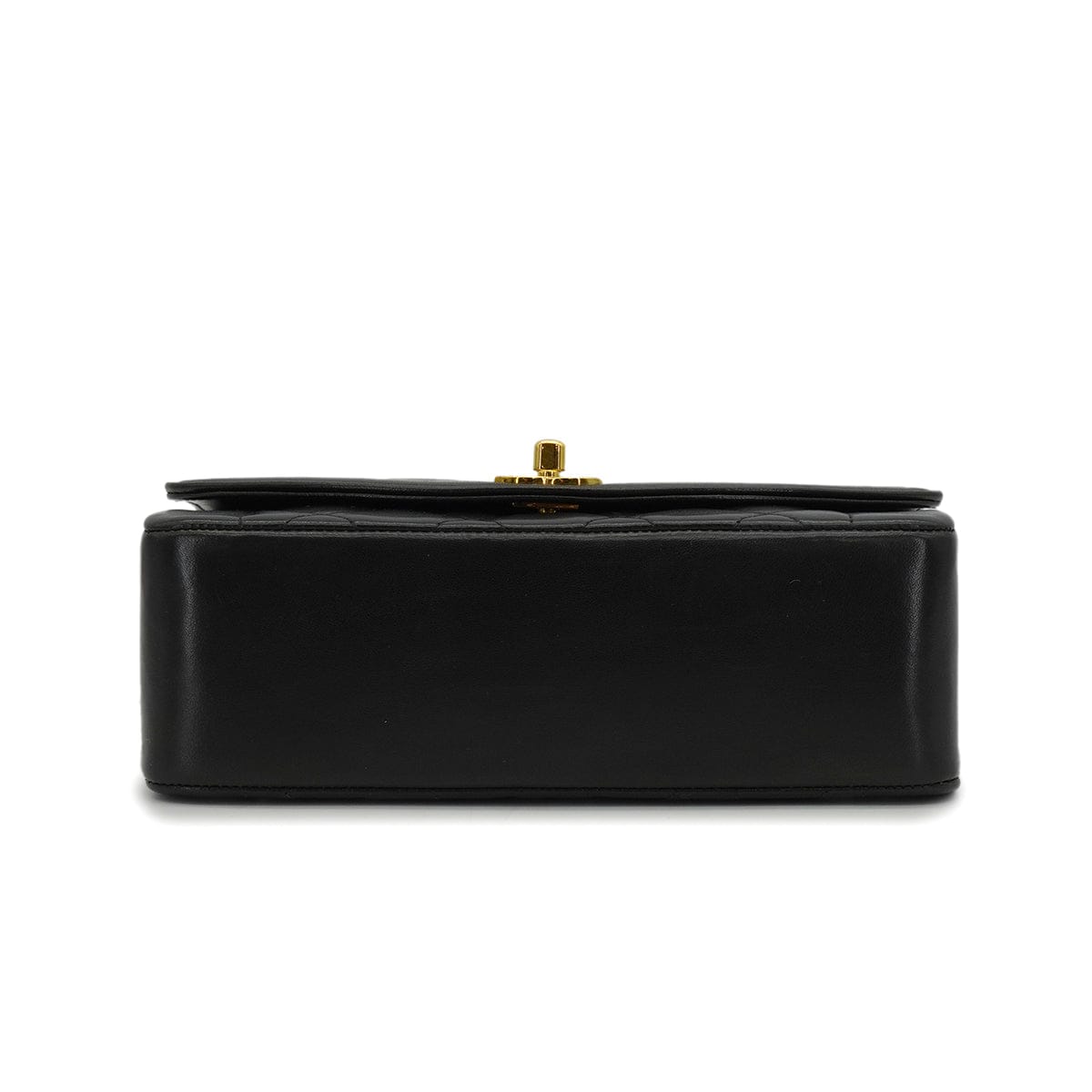 LUXURY PROMISE VINTAGE CHANEL DIANA SMALL CHAIN SHOULDER BAG BLACK LAMB SKIN GOLD HARDWARE 90341441