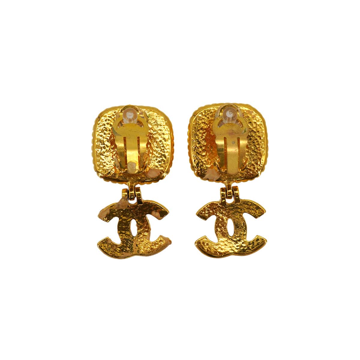 LUXURY PROMISE VINTAGE CHANEL EARRINGS COCOMARK COLOR STONE GOLD ACCESSORY 96A 90326218