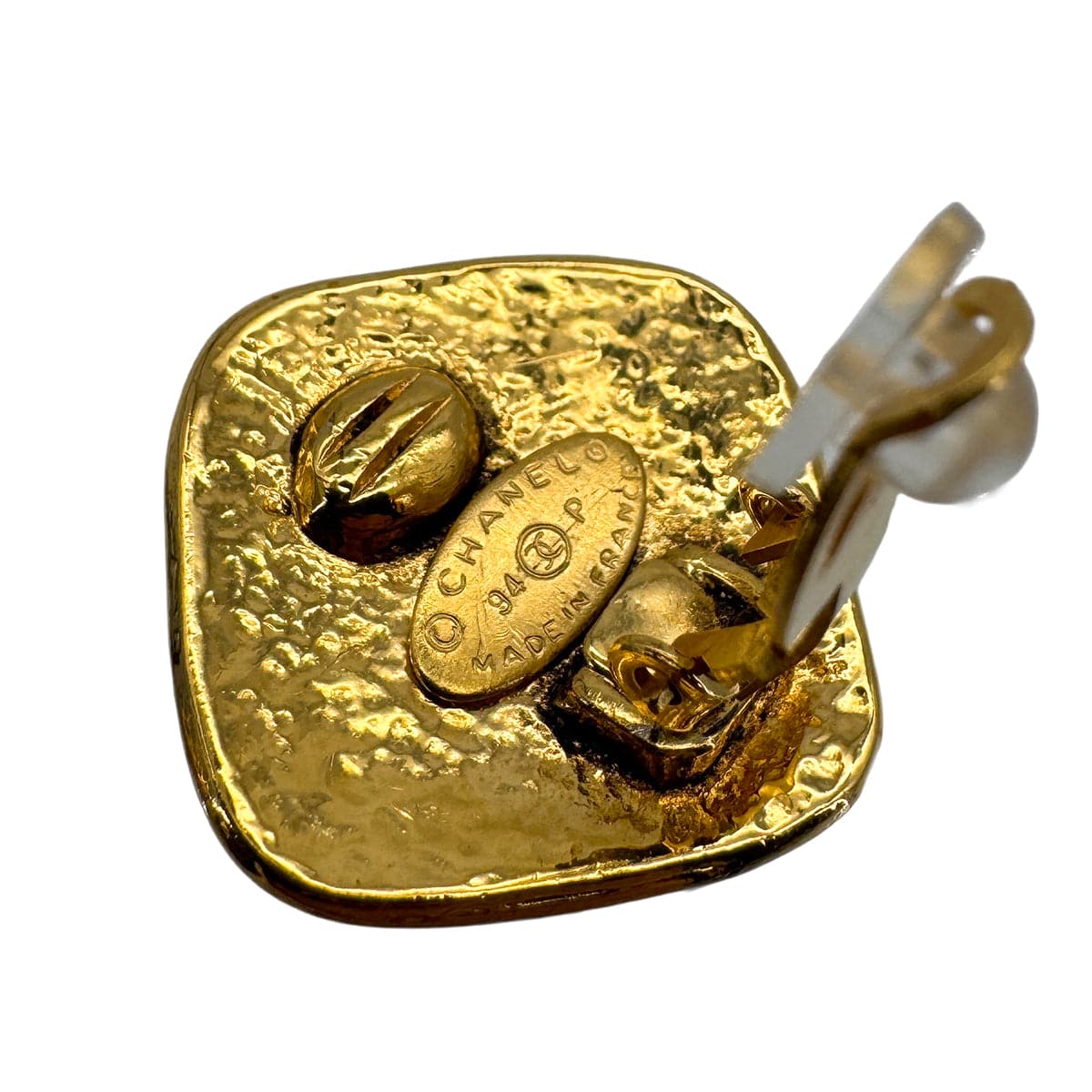 LUXURY PROMISE VINTAGE CHANEL EARRINGS COCOMARK GOLD ACCESSORY 94P 90323182