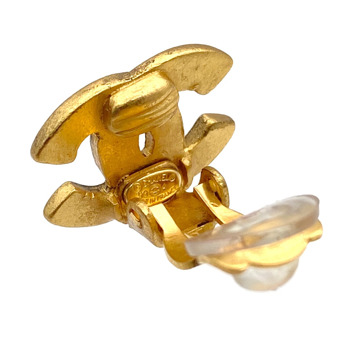 LUXURY PROMISE VINTAGE CHANEL EARRINGS COCOMARK LOGO GOLD ACCESSORY 99A 90326226