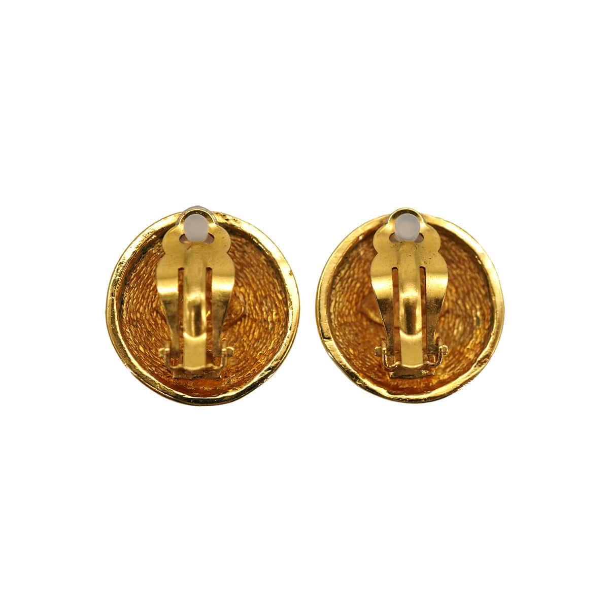 LUXURY PROMISE VINTAGE CHANEL EARRINGS COCOMARK MATELASSE GOLD ACCESSORY 90331814