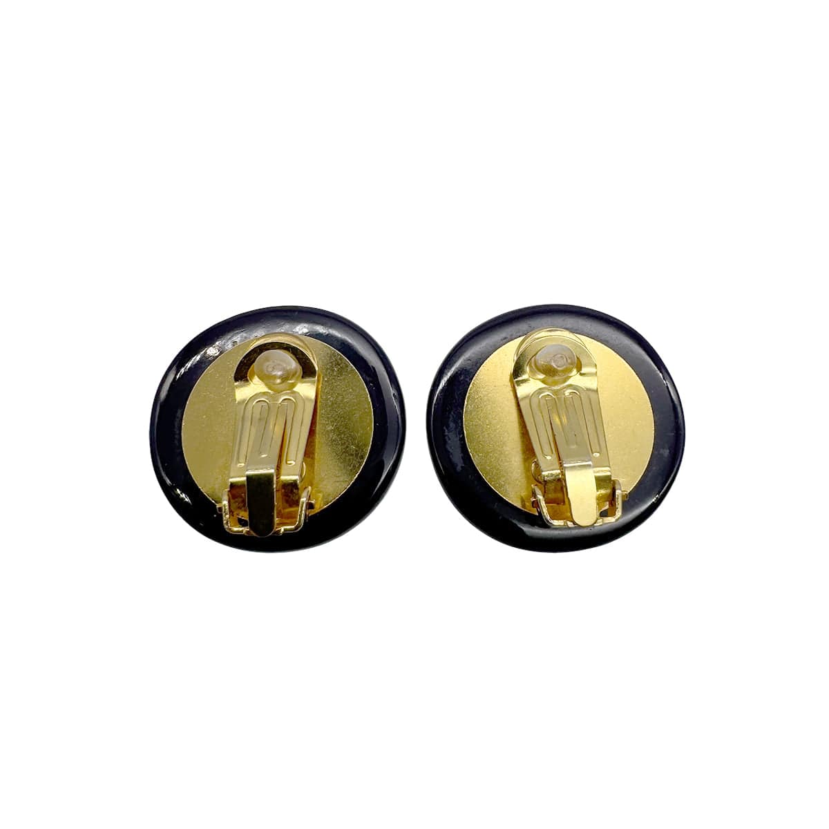 LUXURY PROMISE VINTAGE CHANEL EARRINGS COCOMARK NAVY BLACK ACCESSORY 95A 90328942