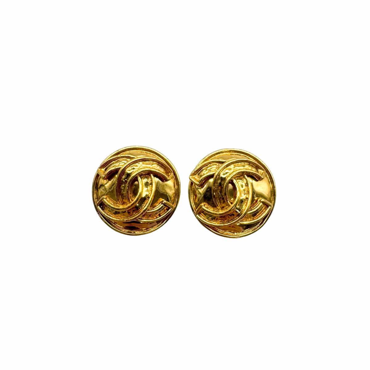 LUXURY PROMISE VINTAGE CHANEL EARRINGS COCOMARK ROUND ACCESSORY 94P 90328933