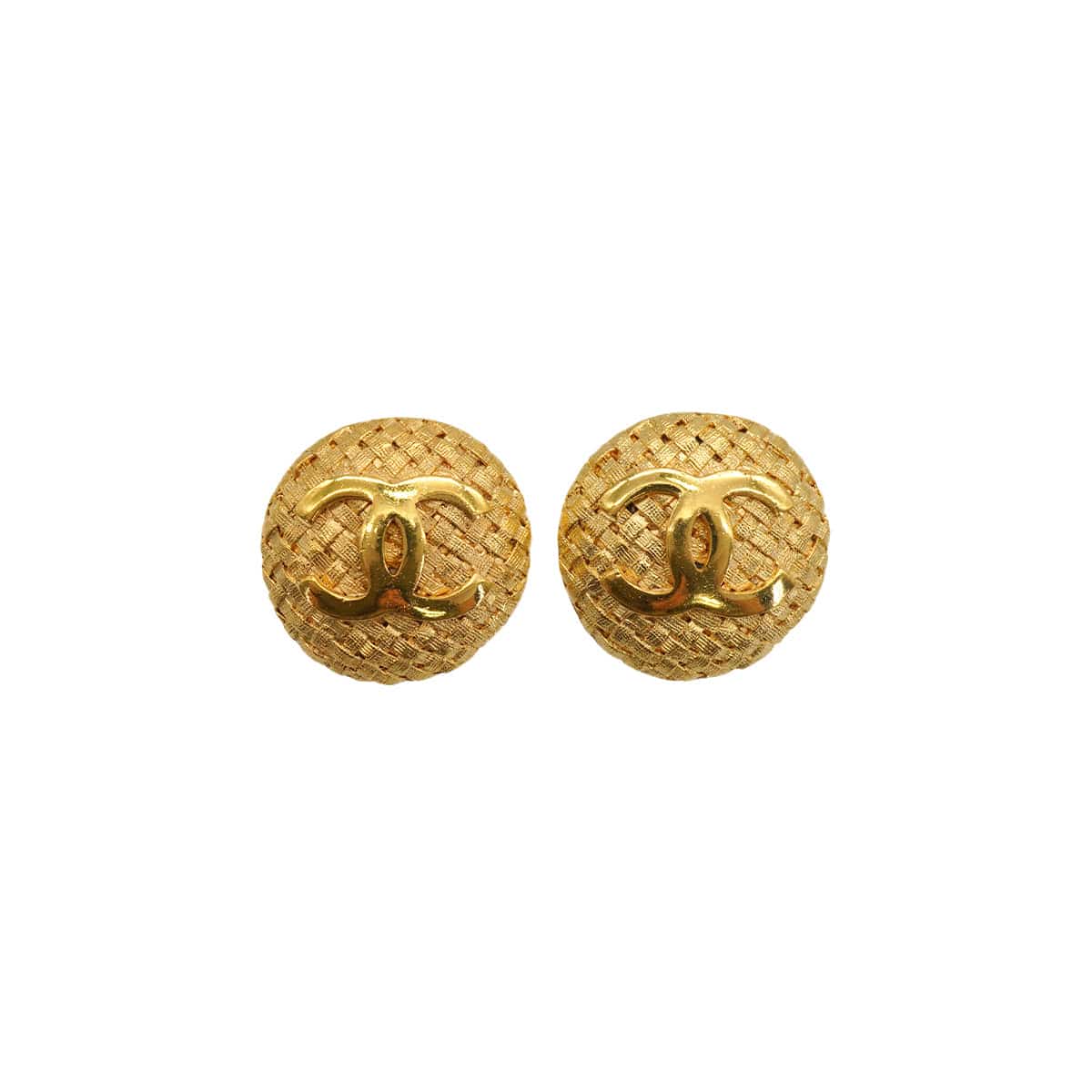 LUXURY PROMISE VINTAGE CHANEL EARRINGS ROUND COCOMARK GOLD ACCESSORY 29 90335030