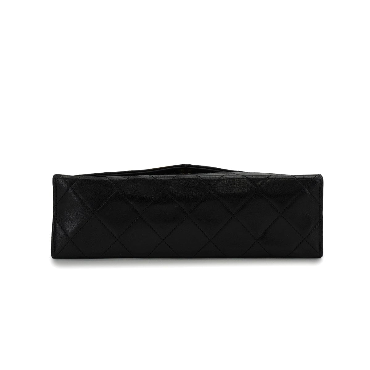LUXURY PROMISE VINTAGE CHANEL LETTER FLAP MATELASSE BIG COCO CHAIN SHOULDER BAG BLACK LAMB SKIN GOLD HARDWARE 90339944