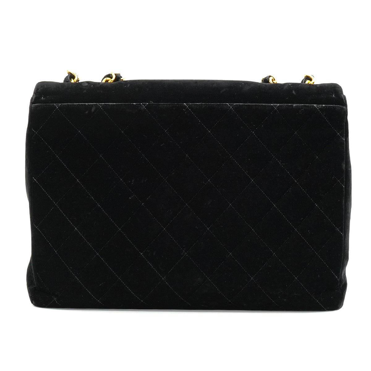 LUXURY PROMISE VINTAGE CHANEL MATELASSE 34 CHAIN SHOULDER BAG BLACK VELOR GOLD HARDWARE 90327397
