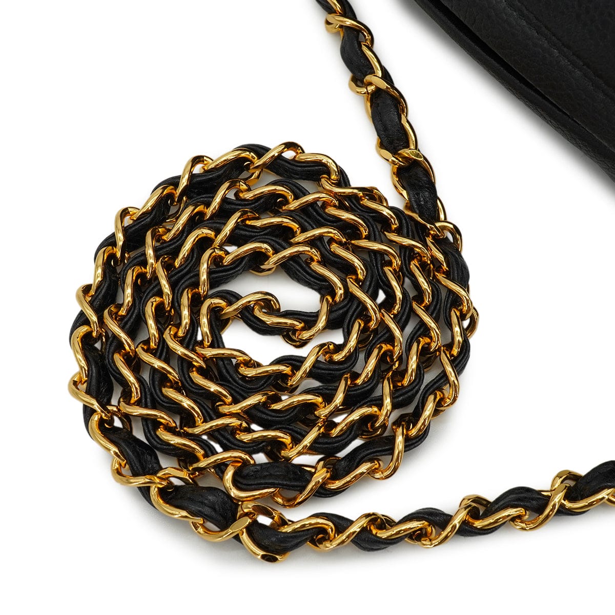 LUXURY PROMISE VINTAGE CHANEL MATELASSE CAMERA CHAIN SHOULDER BAG BLACK CAVIAR SKIN GOLD HARDWARE 90339653