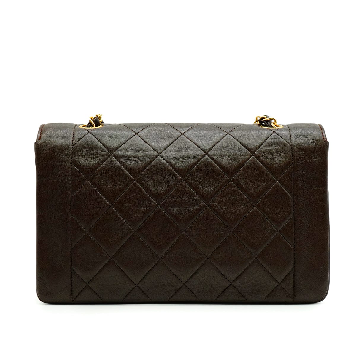 VINTAGE CHANEL MATELASSE CHAIN SHOULDER BAG BROWN LAMB SKIN GOLD HARDWARE 90342584