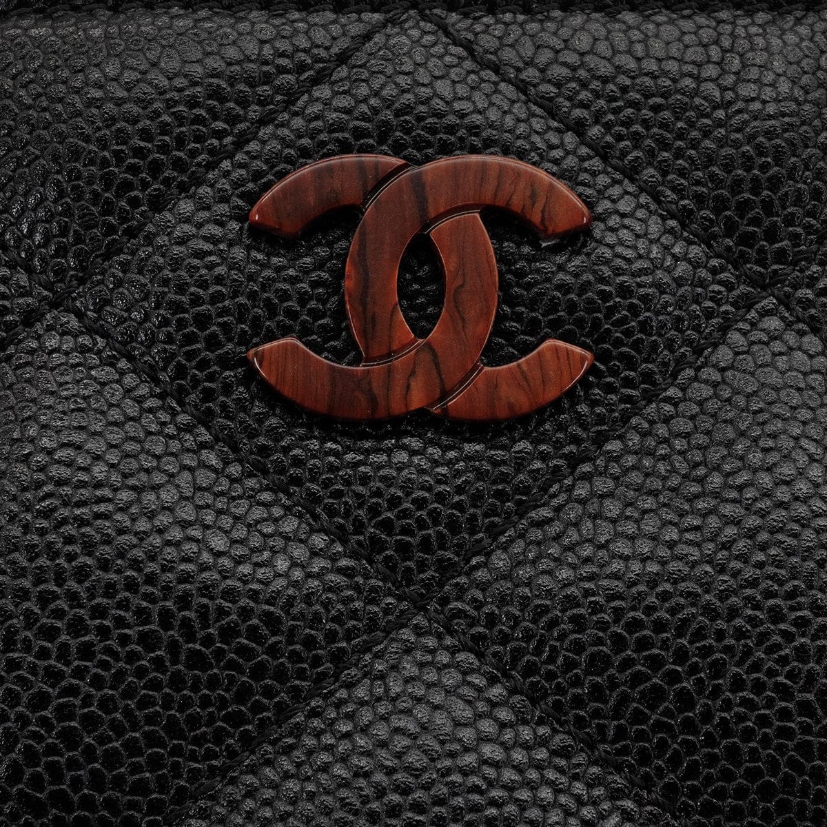 LUXURY PROMISE VINTAGE CHANEL MATELASSE COCOMARK CHAIN TOTE SHOULDER BAG BLACK BROWN CAVIAR SKIN PLASTIC HARDWARE 90339644