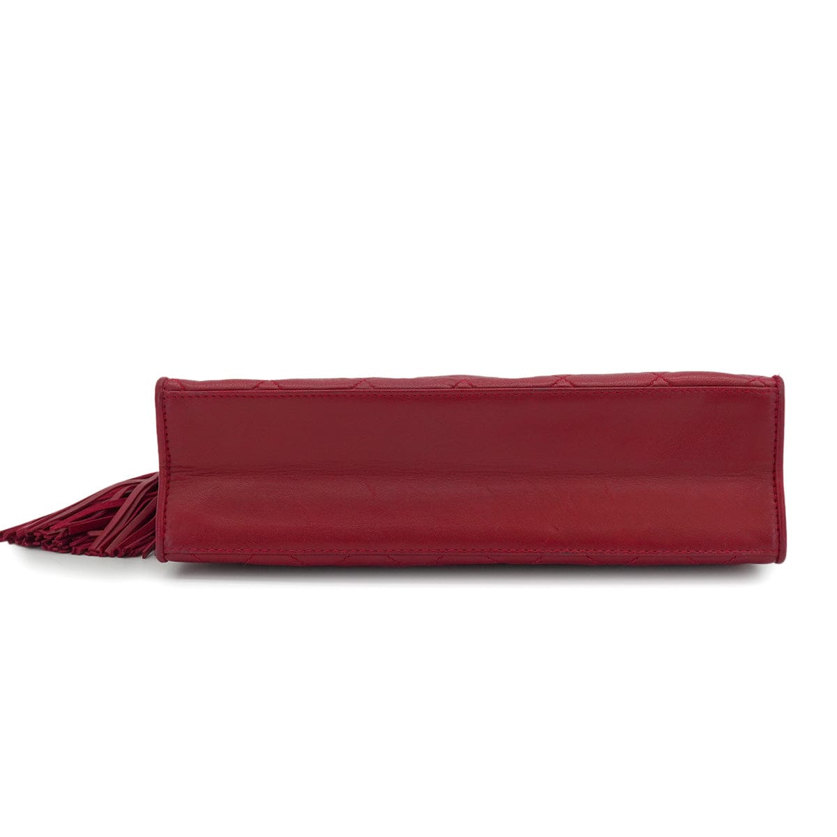 VINTAGE CHANEL COCOMARK MATELASSE FRINGE CHAIN SHOULDER BAG RED LAMB SKIN GOLD HARDWARE 90342573