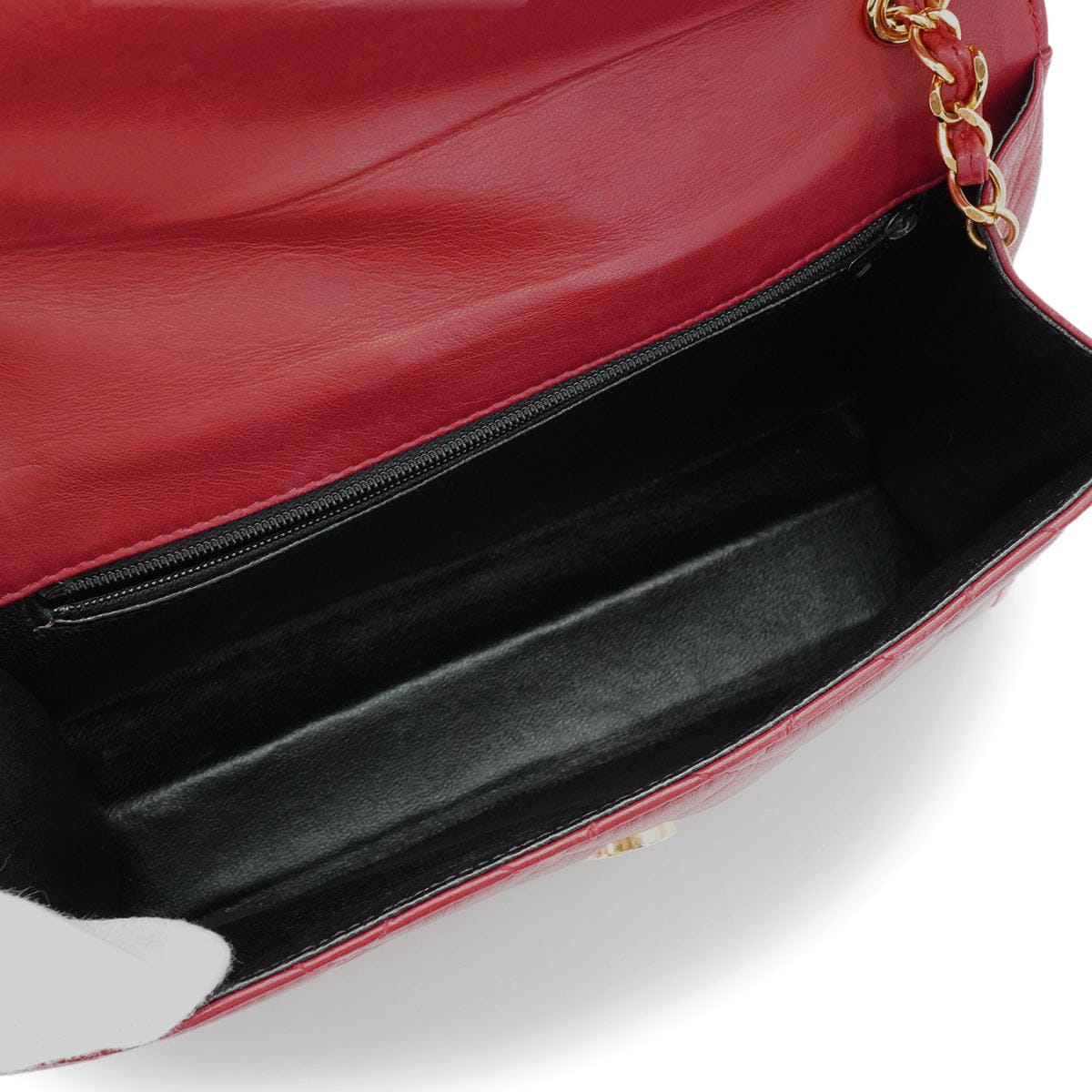 VINTAGE CHANEL COCOMARK MATELASSE FRINGE CHAIN SHOULDER BAG RED LAMB SKIN GOLD HARDWARE 90342573