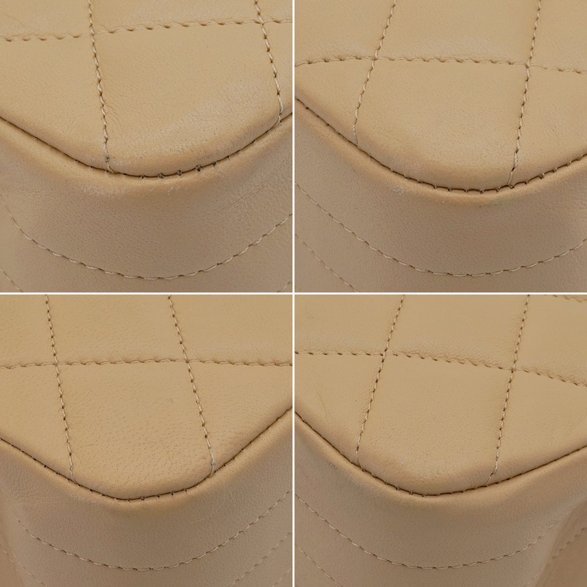LUXURY PROMISE VINTAGE CHANEL MATELASSE HALF MOON CHAIN SHOULDER BAG BEIGE LAMB SKIN 90340157