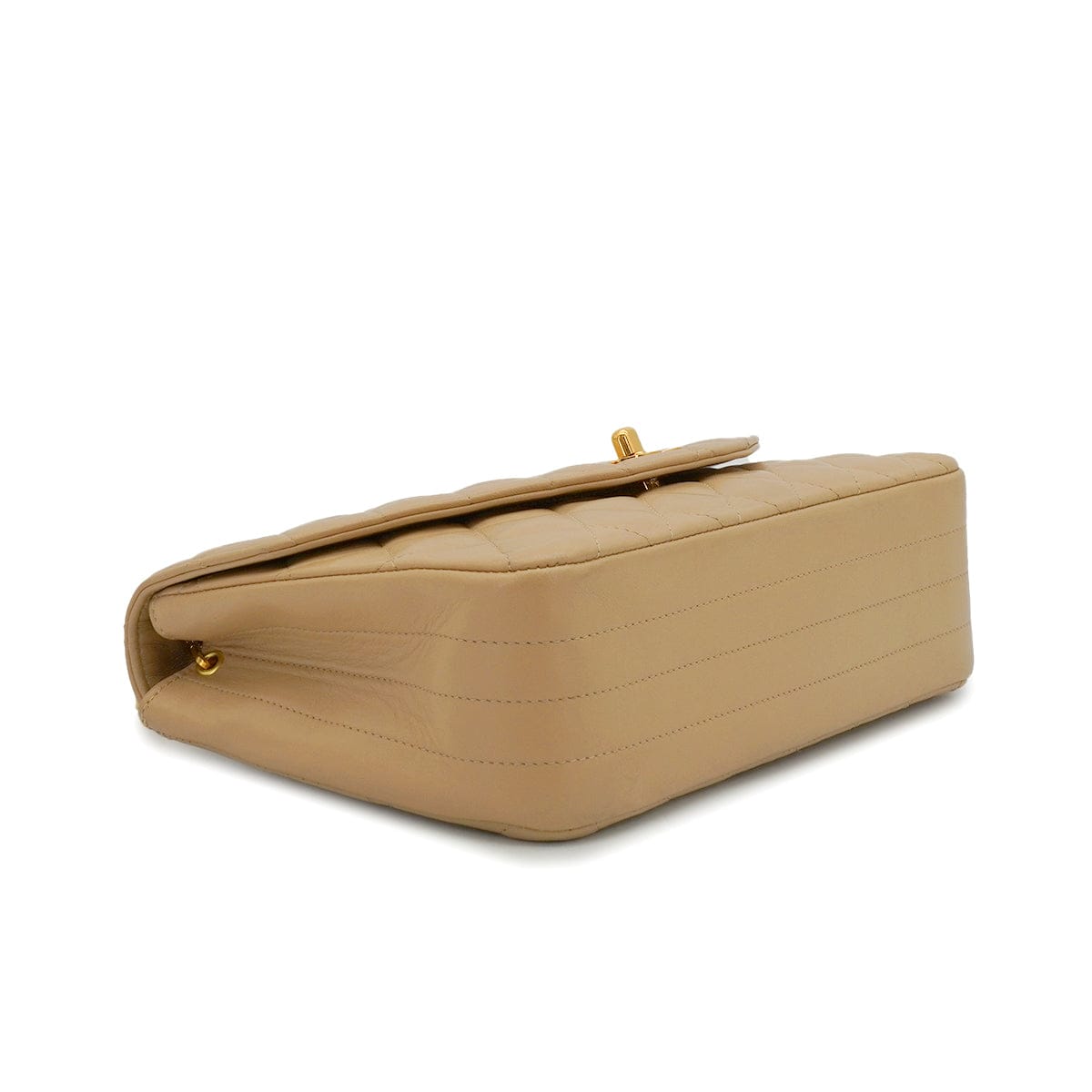 LUXURY PROMISE VINTAGE CHANEL MATELASSE HALF MOON CHAIN SHOULDER BAG BEIGE LAMB SKIN 90340157