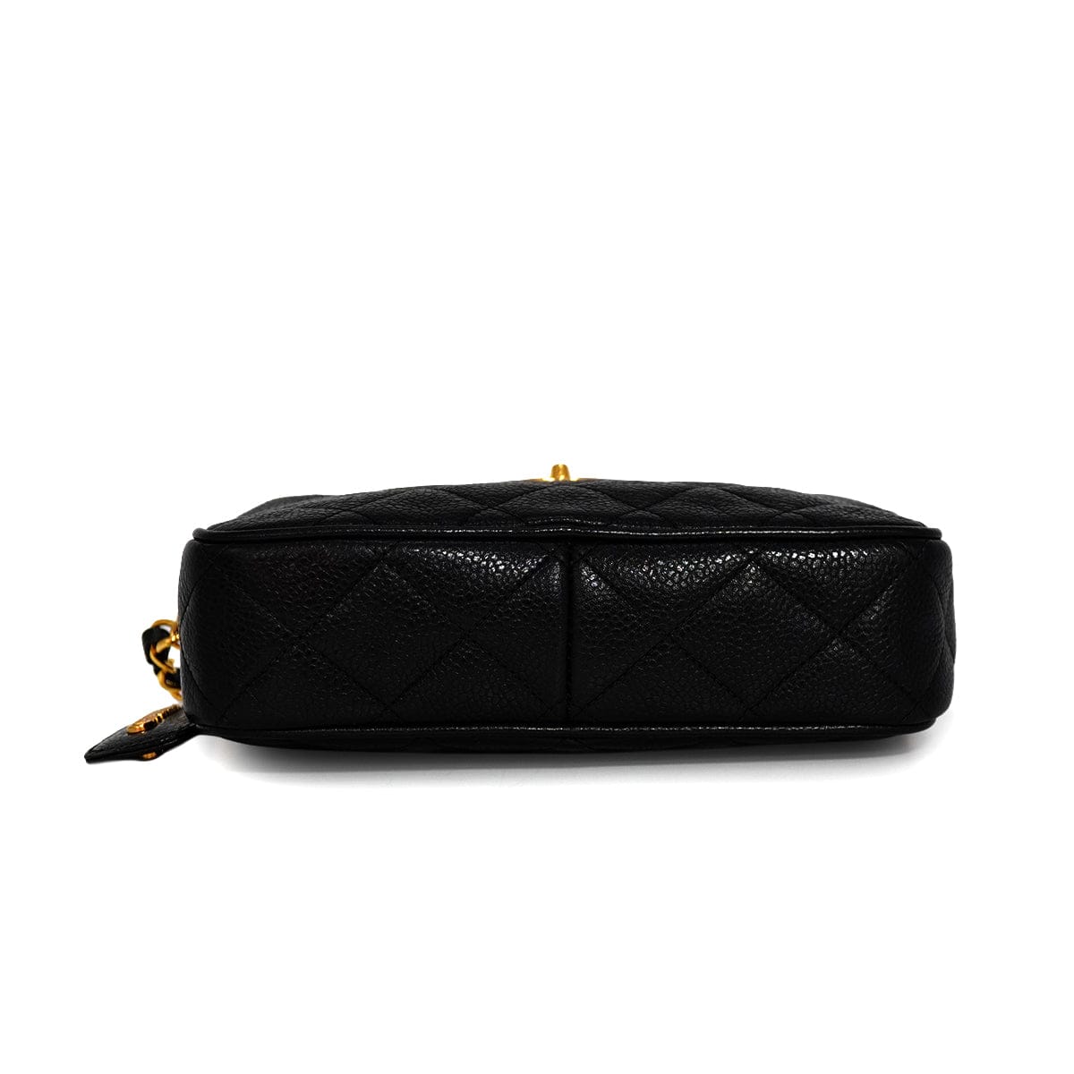 LUXURY PROMISE VINTAGE CHANEL MATELASSE MINI CHAIN SHOULDER BAG BLACK CAVIR SKIN GOLD HARDWARE 90341886