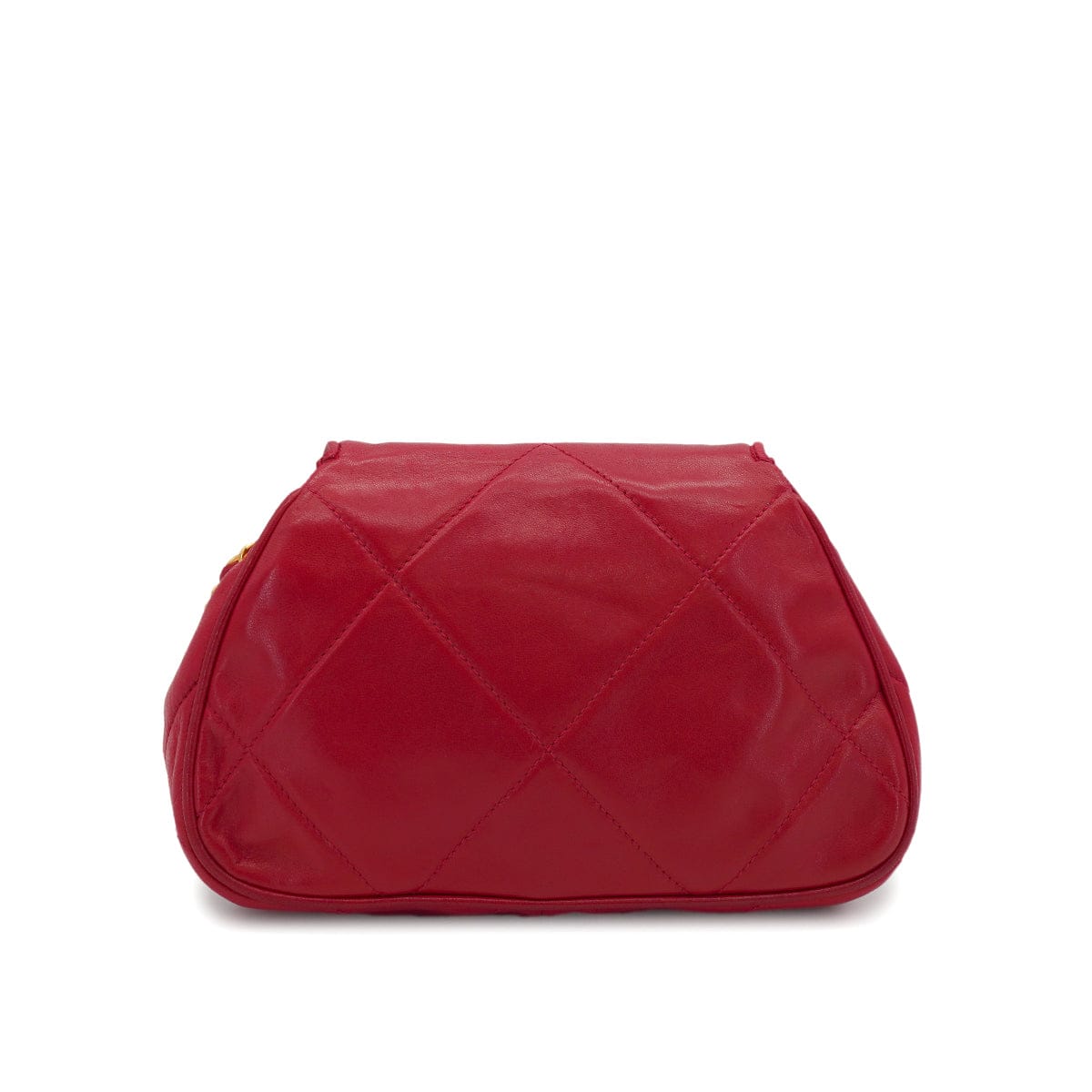 LUXURY PROMISE VINTAGE CHANEL MINI COCOMARK MATERASSE CHAIN SHOULDER BAG RED LAMB SKIN GOLD HARDWARE 90341913
