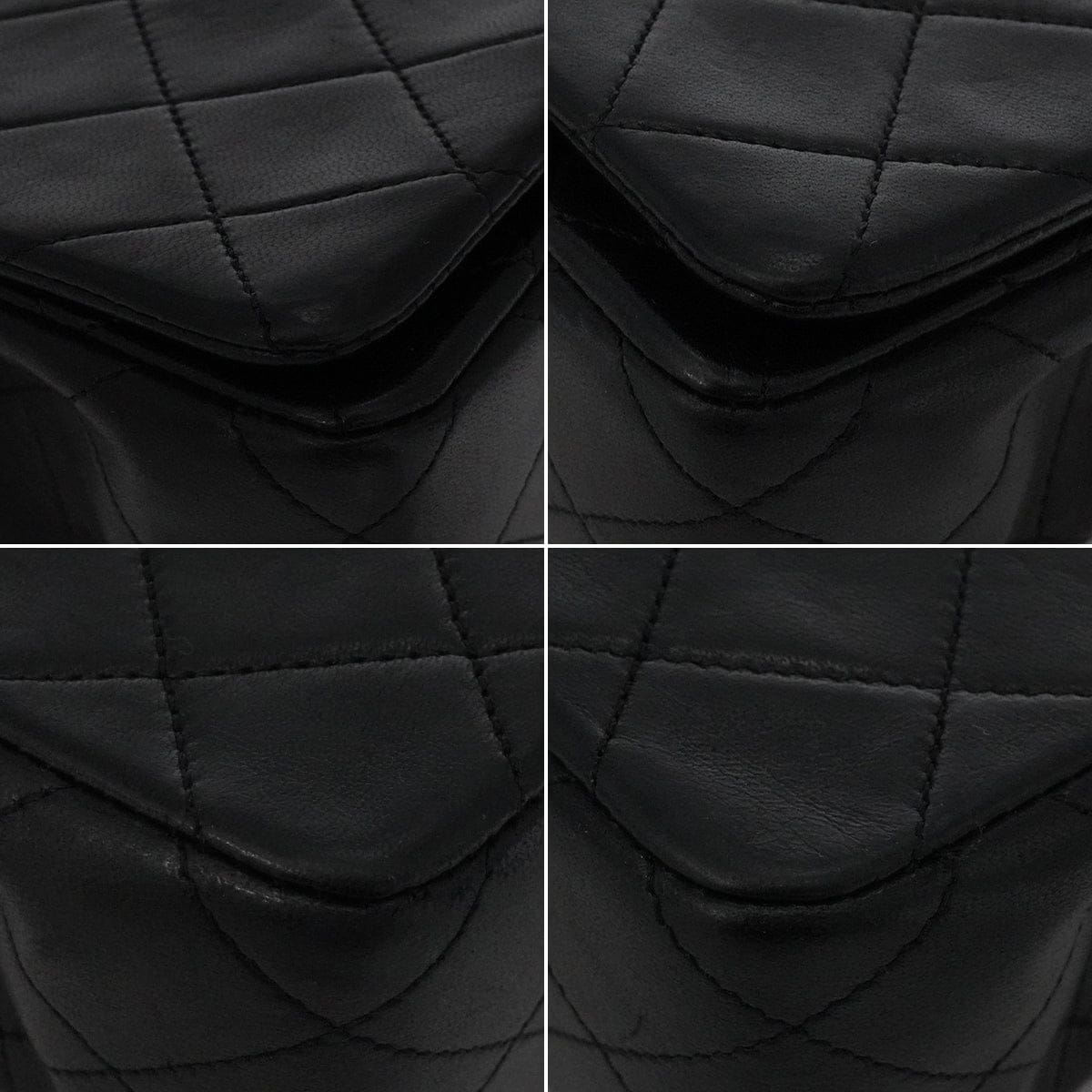 LUXURY PROMISE VINTAGE CHANEL MINI FULL FLAP CHAIN SHOULDER BAG BLACK LAMB SKIN GOLD HARDWARE 90339942