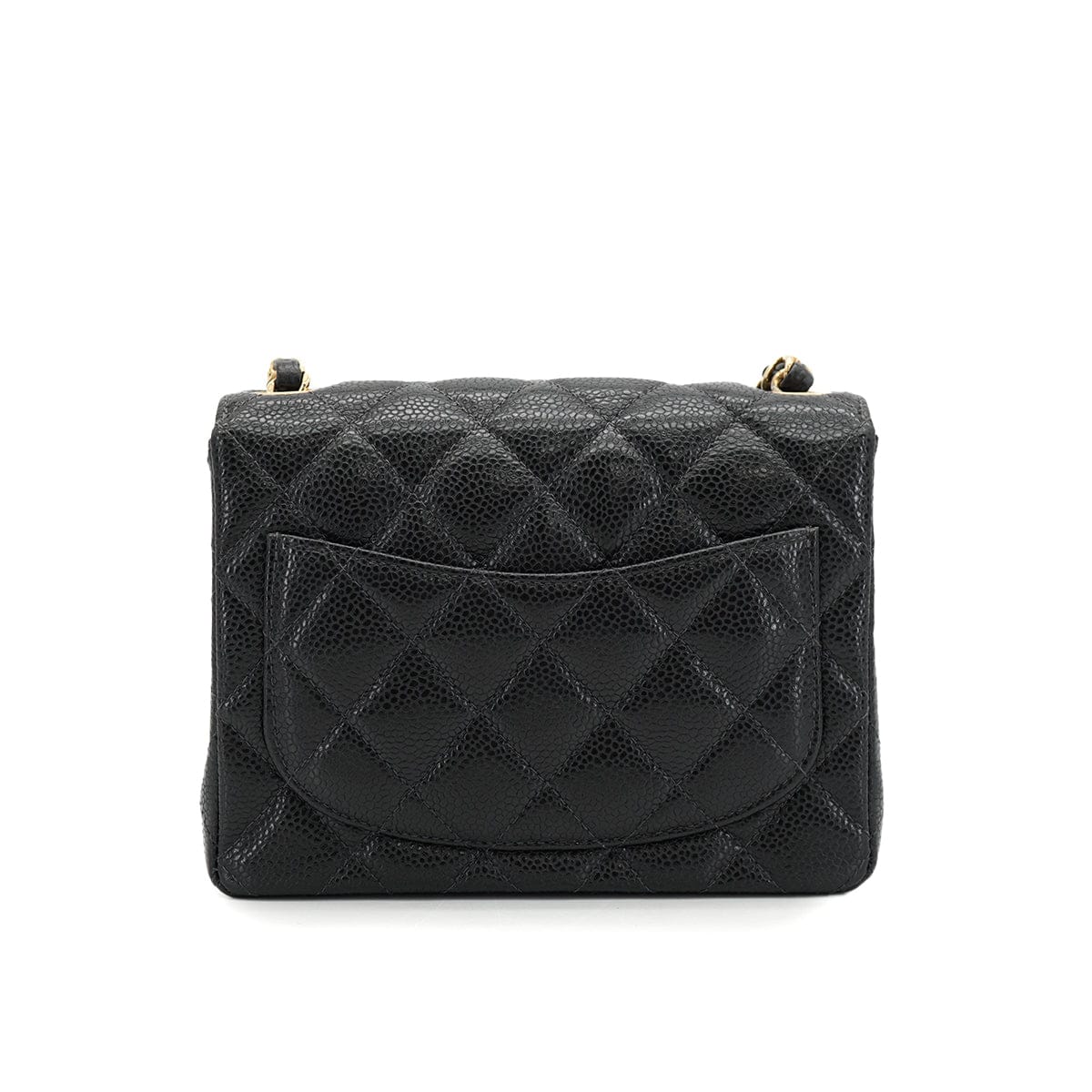 Luxury Promise VINTAGE CHANEL MINI SQUARE 17 CHAIN SHOULDER BAG BLACK CAVIAR SKIN GOLD HARDWARE 90335587