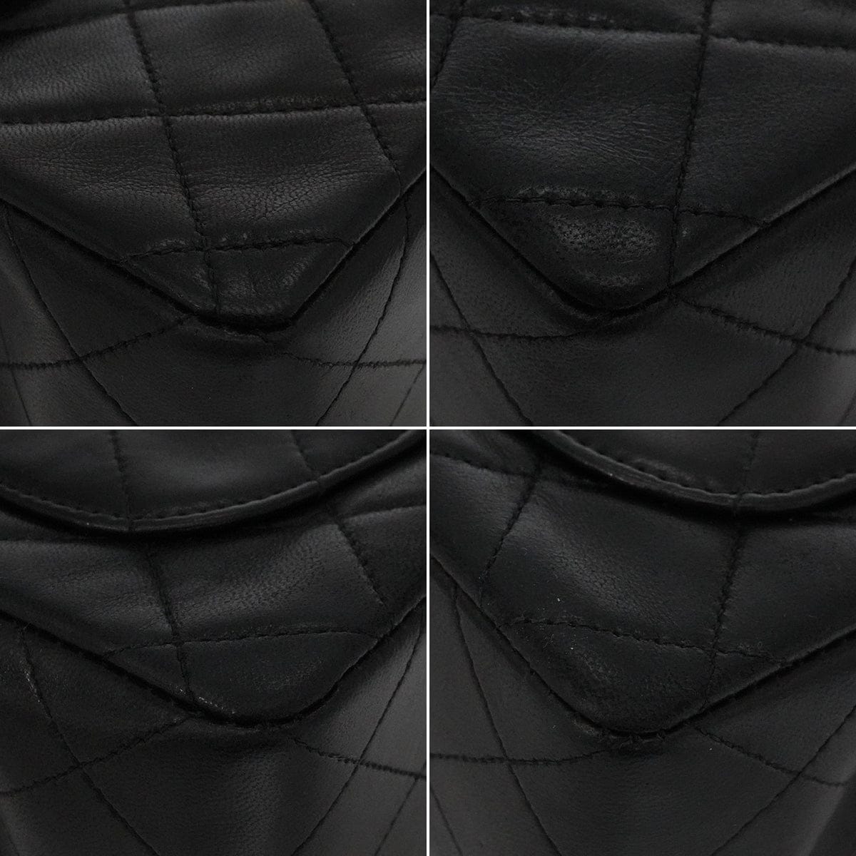 LUXURY PROMISE VINTAGE CHANEL MINI SQUARE 17 CHAIN SHOULDER BAG BLACK LAMB SKIN GOLD HARDWARE 90340165