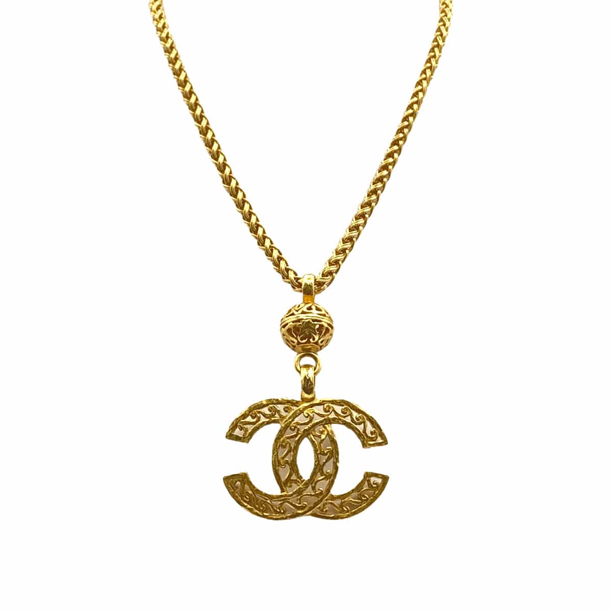 LUXURY PROMISE VINTAGE CHANEL NECKLACE COCOMARK GOLD ACCESSORY 95A 90327889