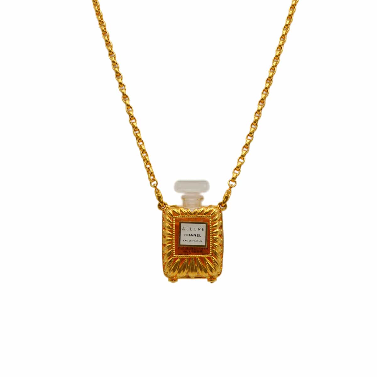 LUXURY PROMISE VINTAGE CHANEL NECKLACE PERFUME ALLURE GOLD ACCESSORY 90334176