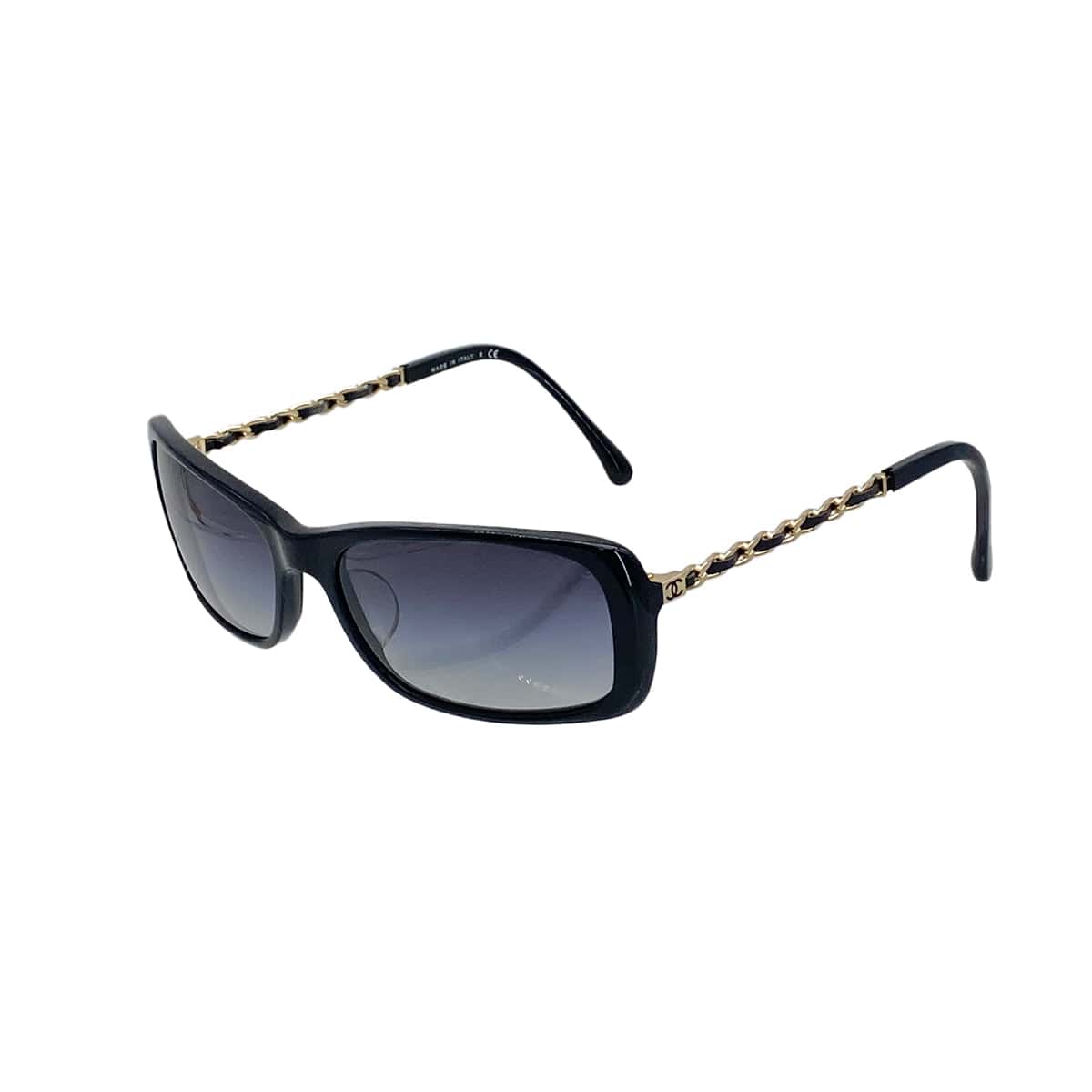 Luxury Promise VINTAGE CHANEL SUNGLASSES COCOMARK CHAIN BLACK GOLD EYEWEAR 90328030