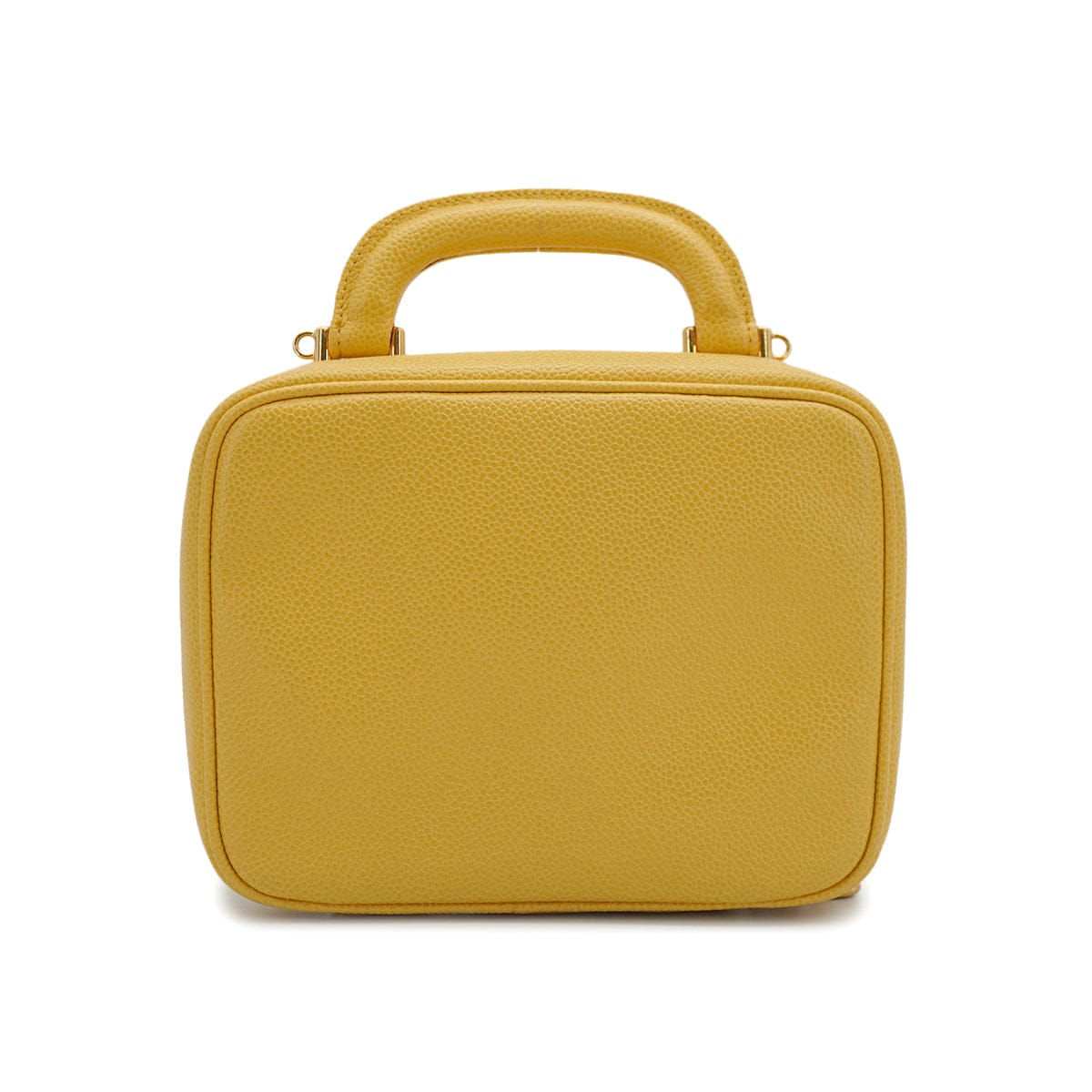 Luxury Promise VINTAGE CHANEL VANITY HAND SHUOLDER BAG YELLOW CAVIAR SKIN GOLD HARDWARE 90335288