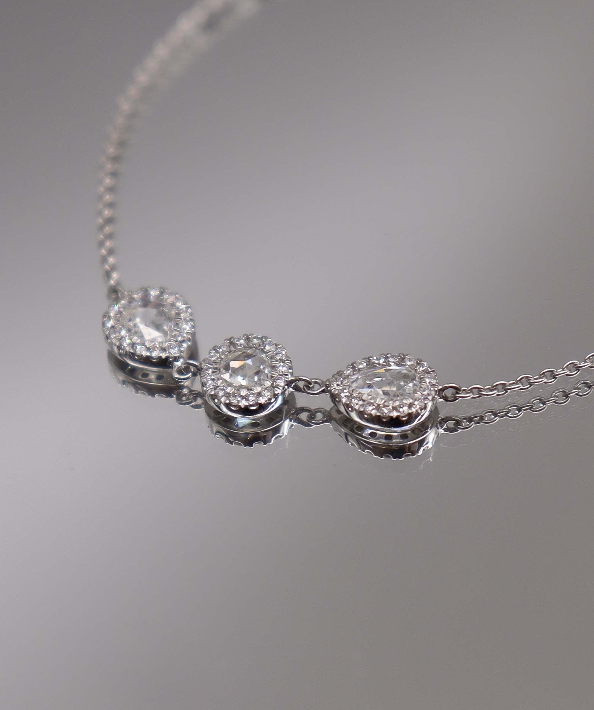Luxury Promise WHITE ROSECUT PEAR SHAPE ROSECUT SMALL DIAMONDS  B2360