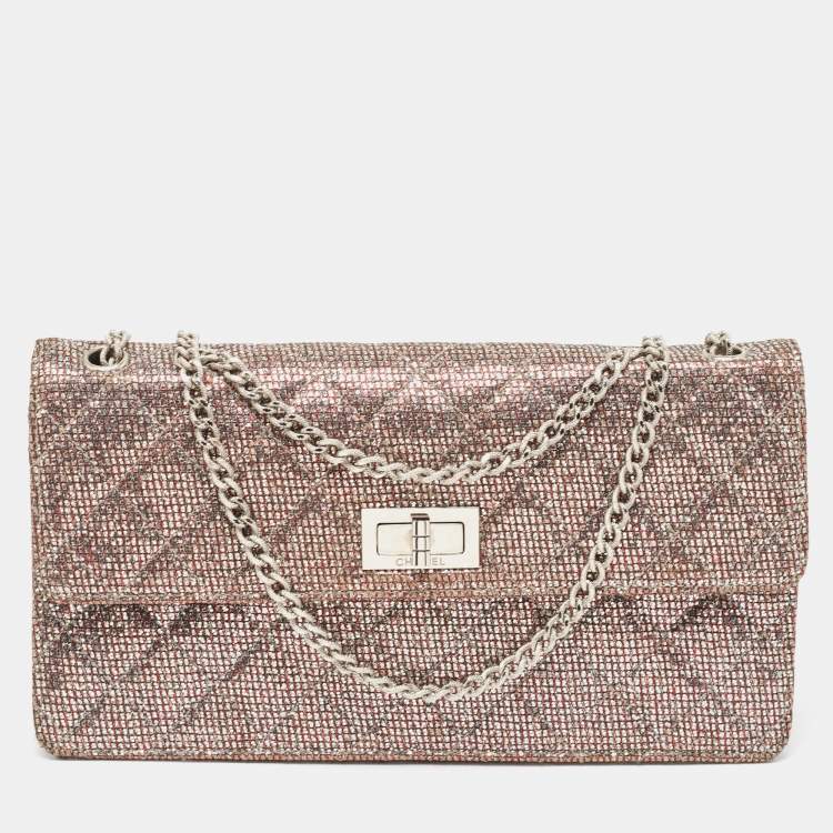 LuxuryPromise Chanel Silver Quilted Glitter Fabric Reissue Flap Bag ASCLC2008