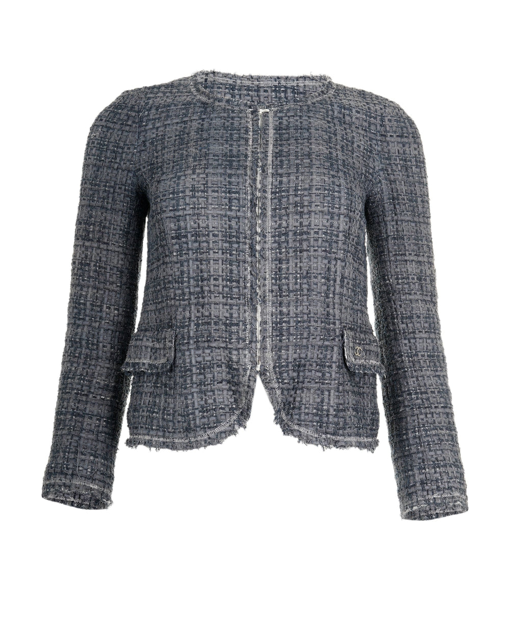 Chanel blue tweed blazer jacket - 5290 – LuxuryPromise