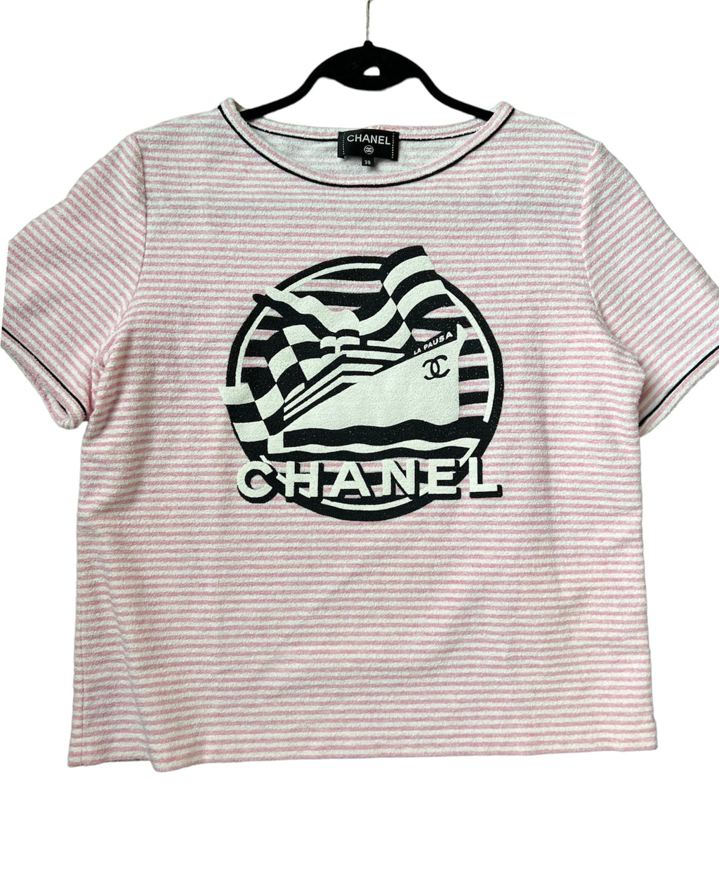 Chanel Striped White and Blue La Pausa 2019 T-Shirt