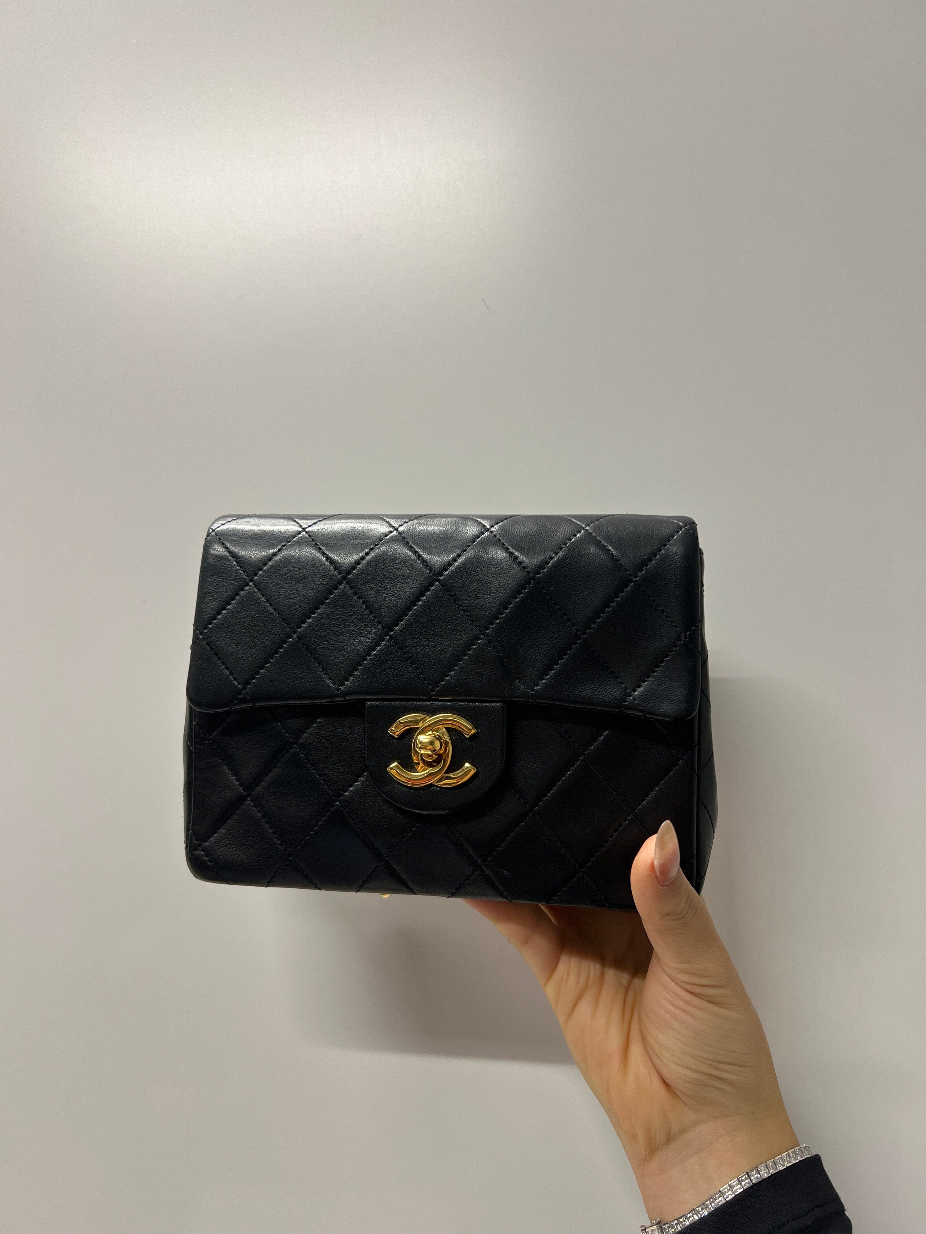 LuxuryPromise Chanel mini square black GHW vintage 1645260