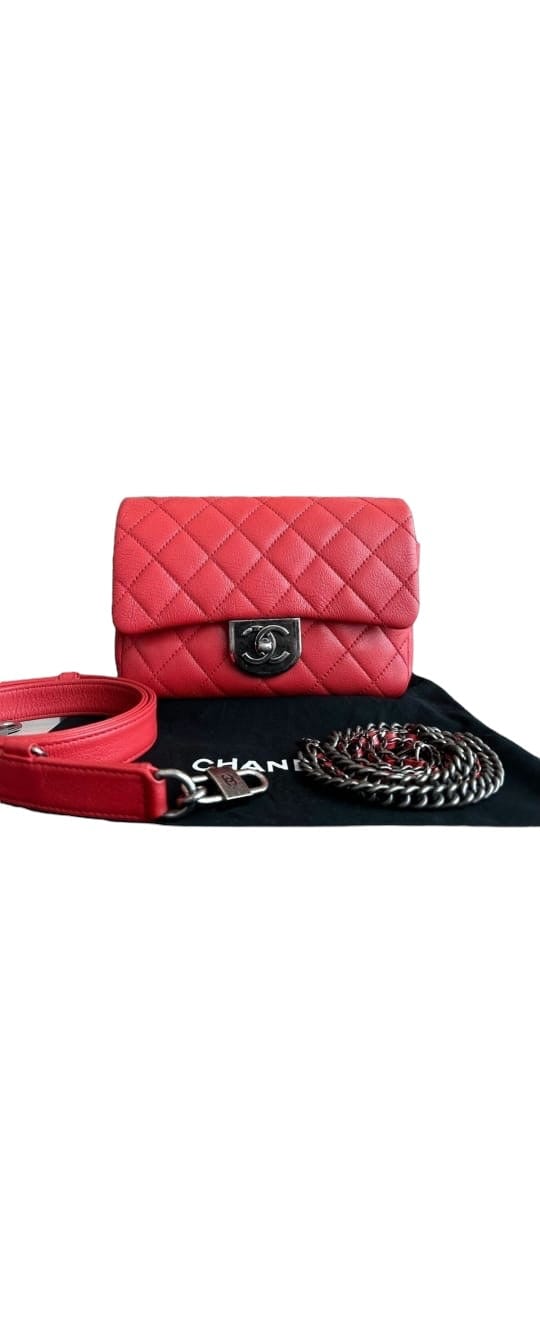 LuxuryPromise Chanel Seasonal Two Way Belt Bag Red Calfskin RHW