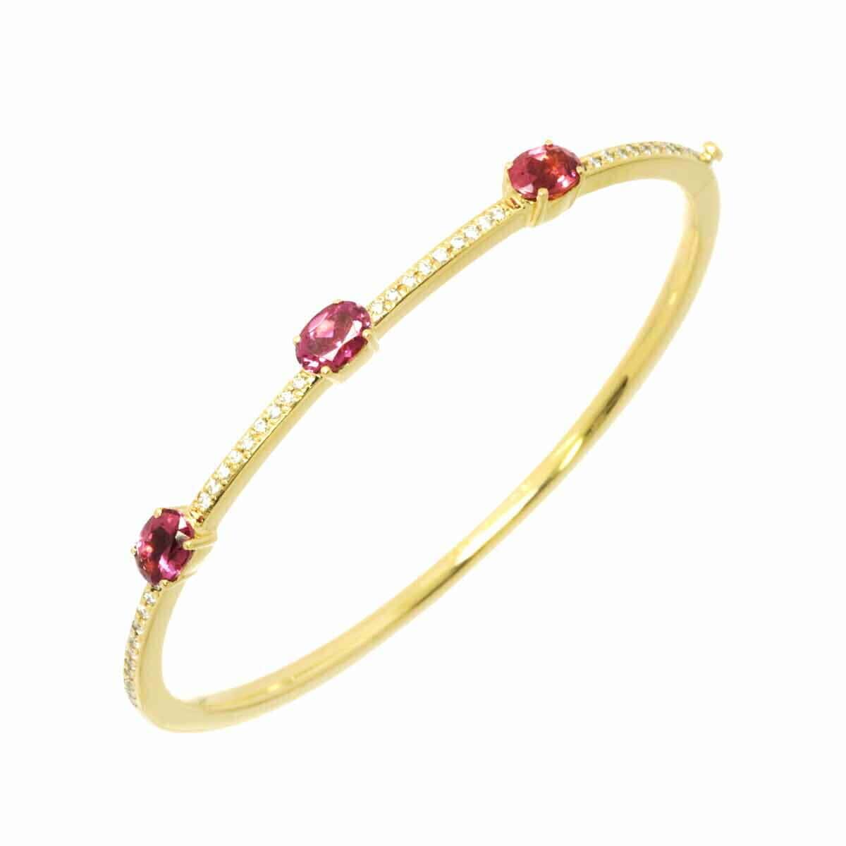 LuxuryPromise Tourmaline Diamond Bracelet 18K K18 YG Yellow Gold 750 90196951