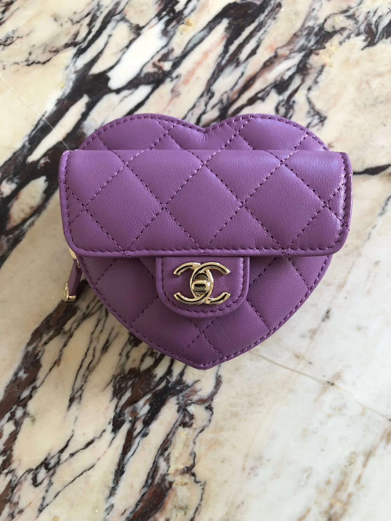 CHANEL HEART BELT BAG Purple