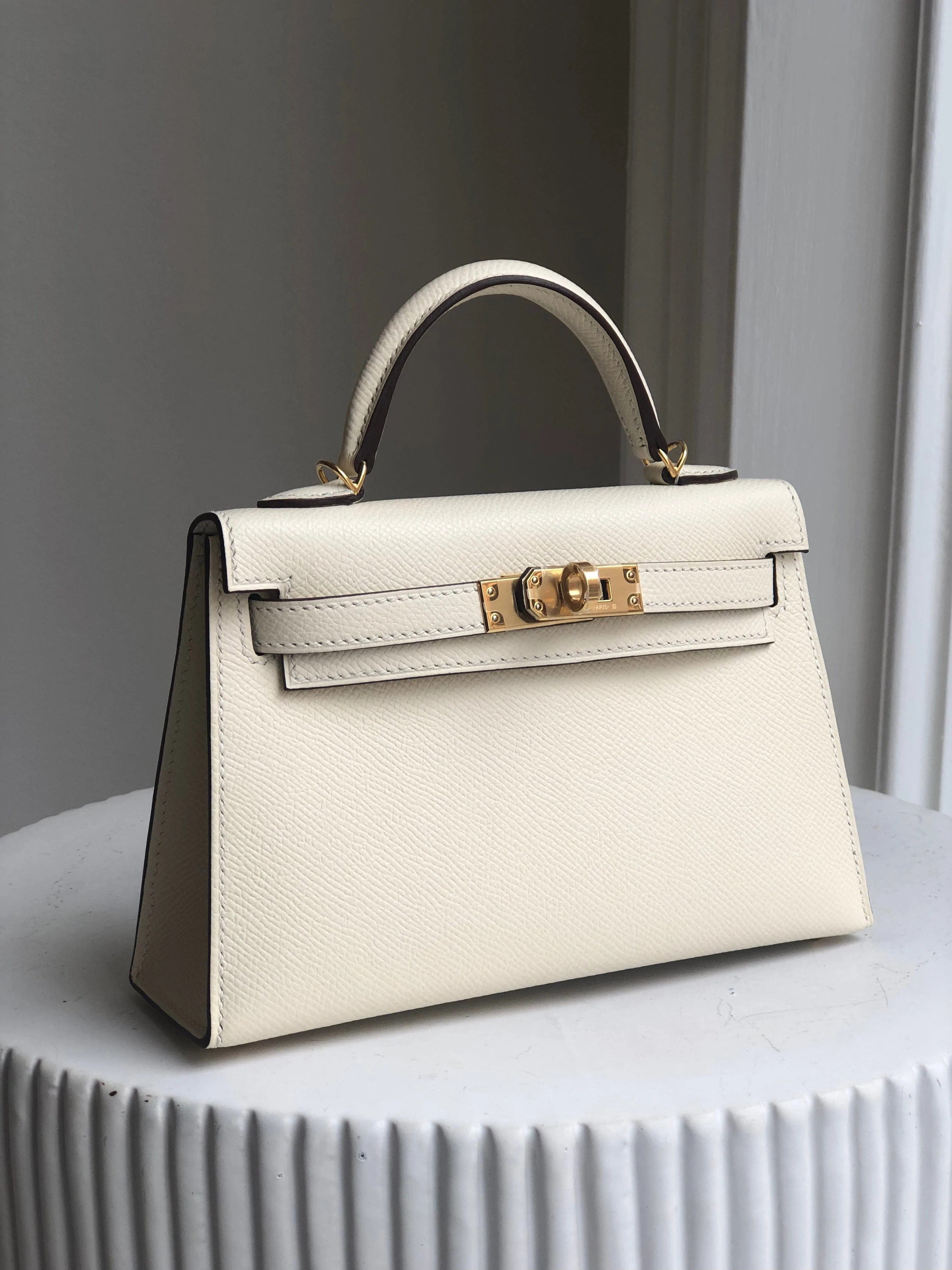 HERMÈS MINI KELLY II 20CM NATA Epsom Leather with Gold Hardware