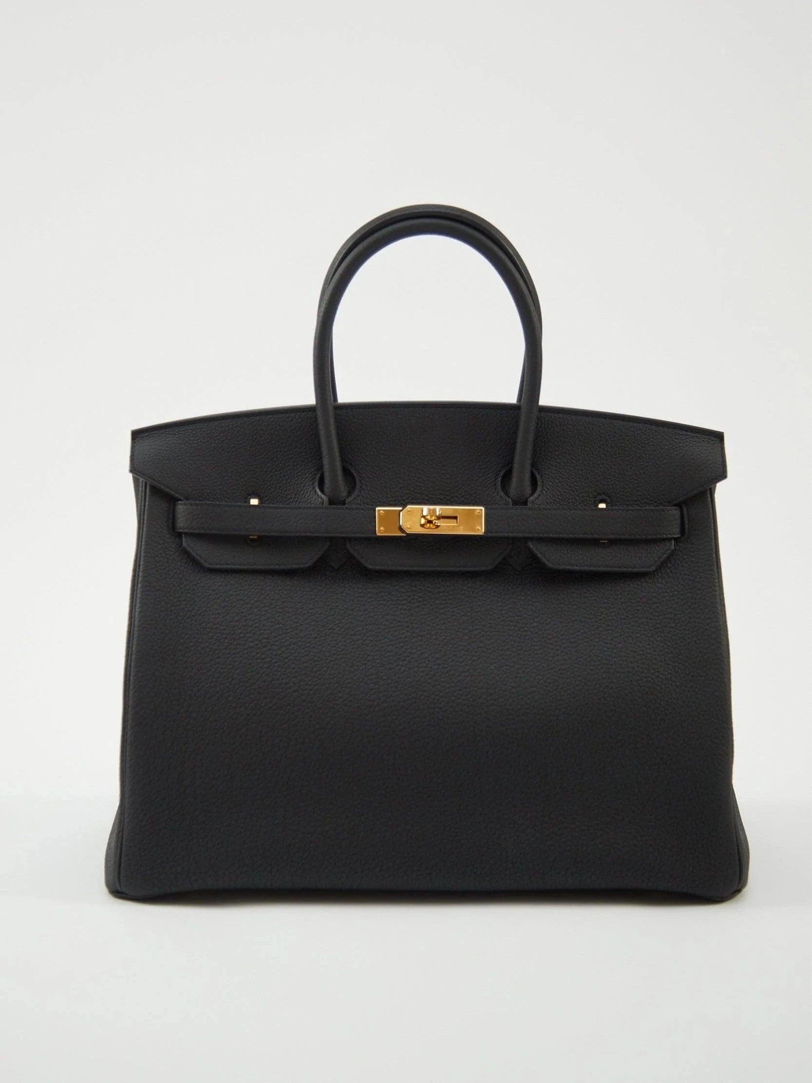 LuxuryVault 35cm Hermès Birkin in Black Togo Leather with Gold Hardware C Stamp -01B35694