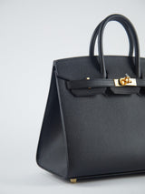 LuxuryVault HERMÈS BIRKIN 25CM SELLIER BLACK Epsom Leather with Gold Hardware