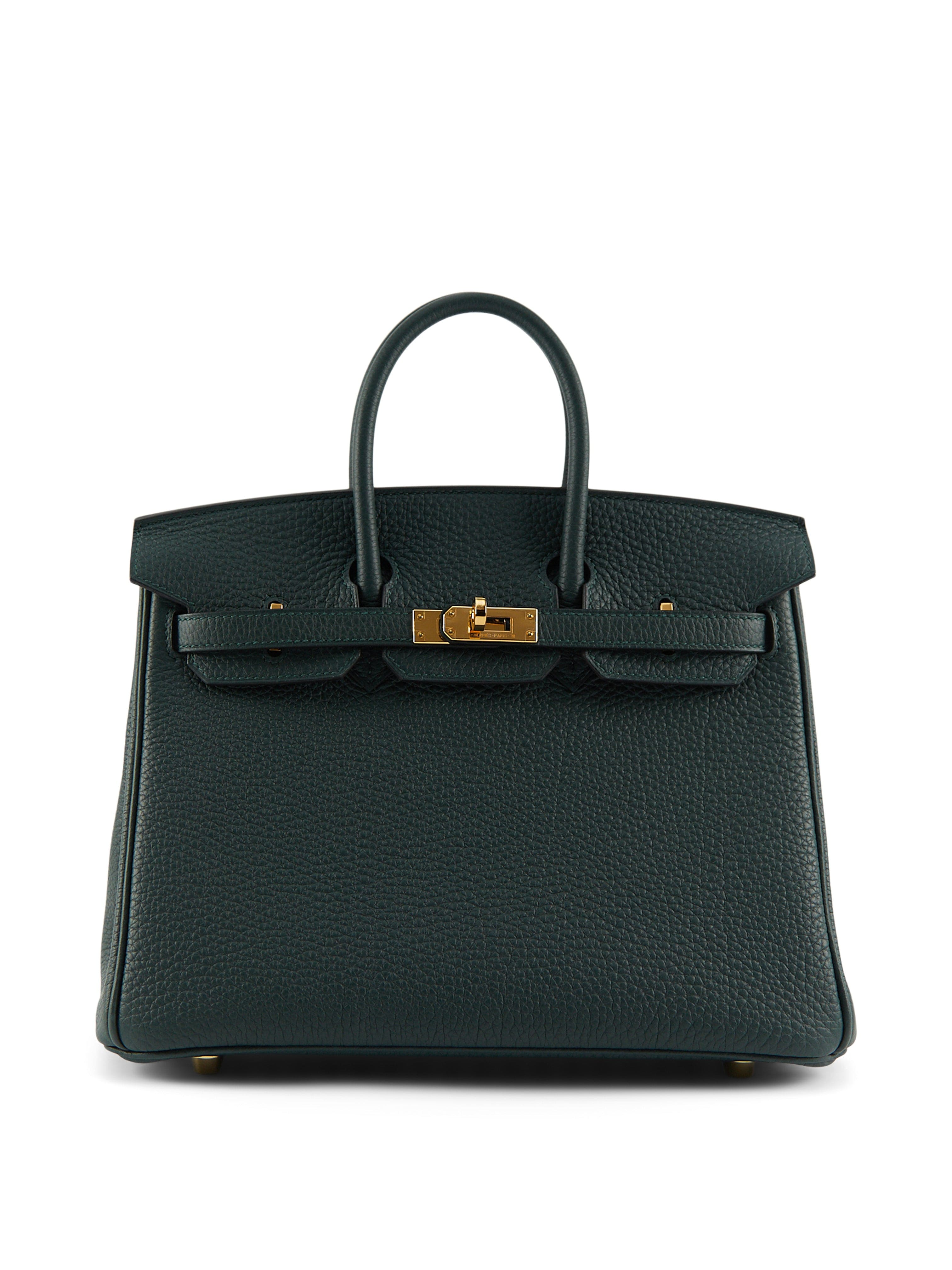 LuxuryVault HERMÈS BIRKIN 25CM VERT CYPRESS Togo Leather with Gold Hardware